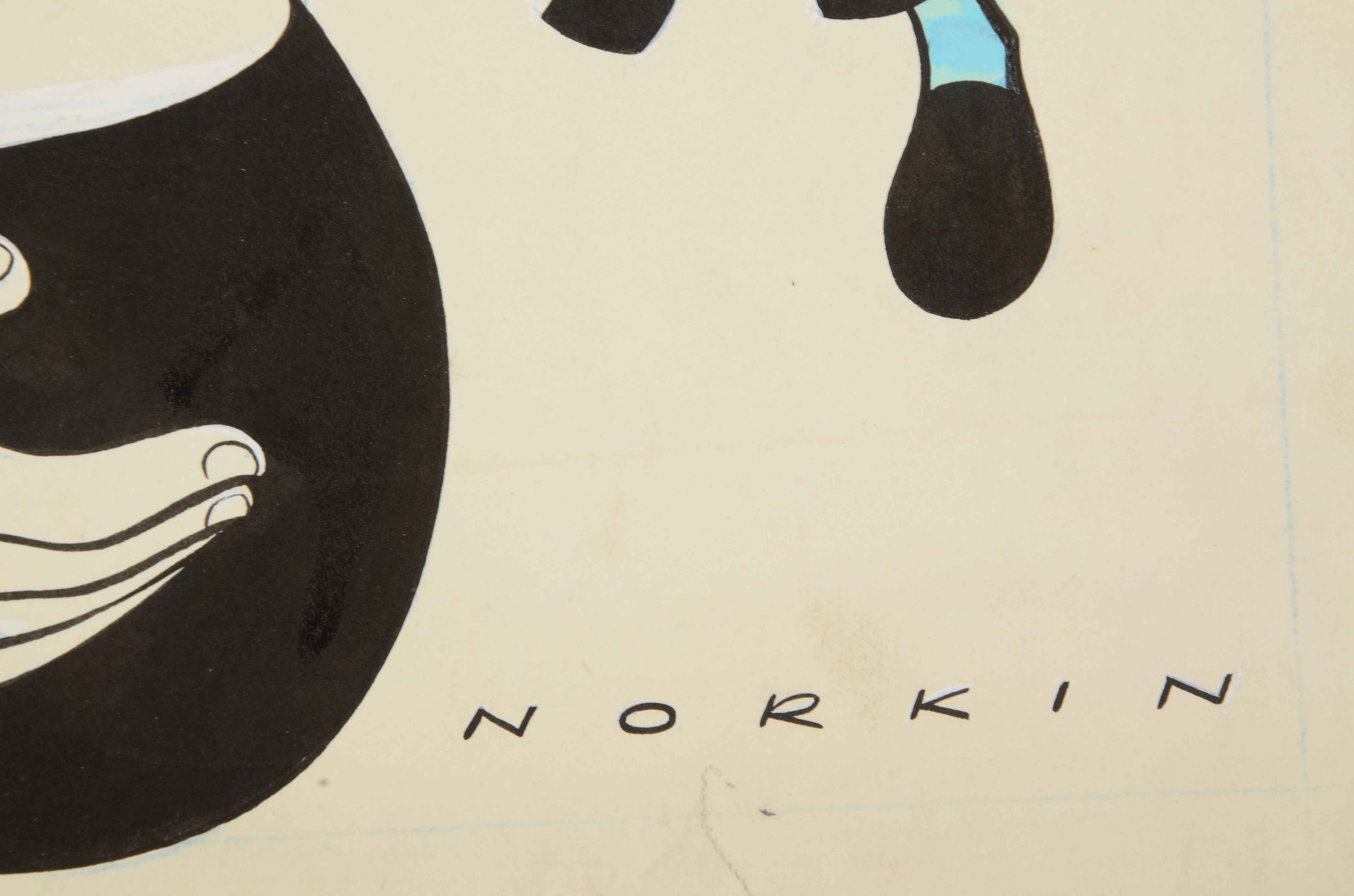 Sam Norkin Original Mixed Media Illustration "The Big Two"