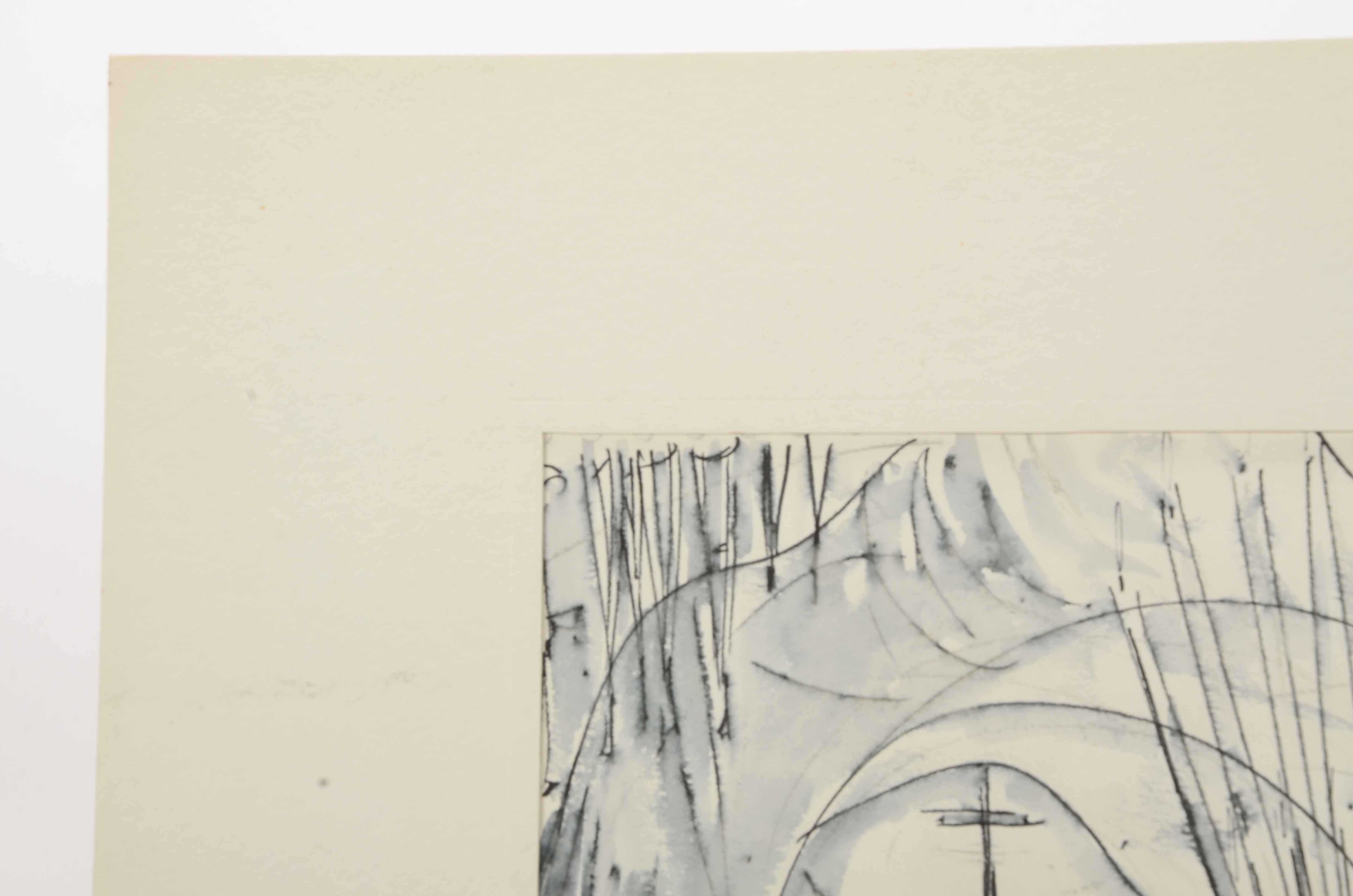 Sam Norkin Original Ink Wash Illustration "France: Lourdes"