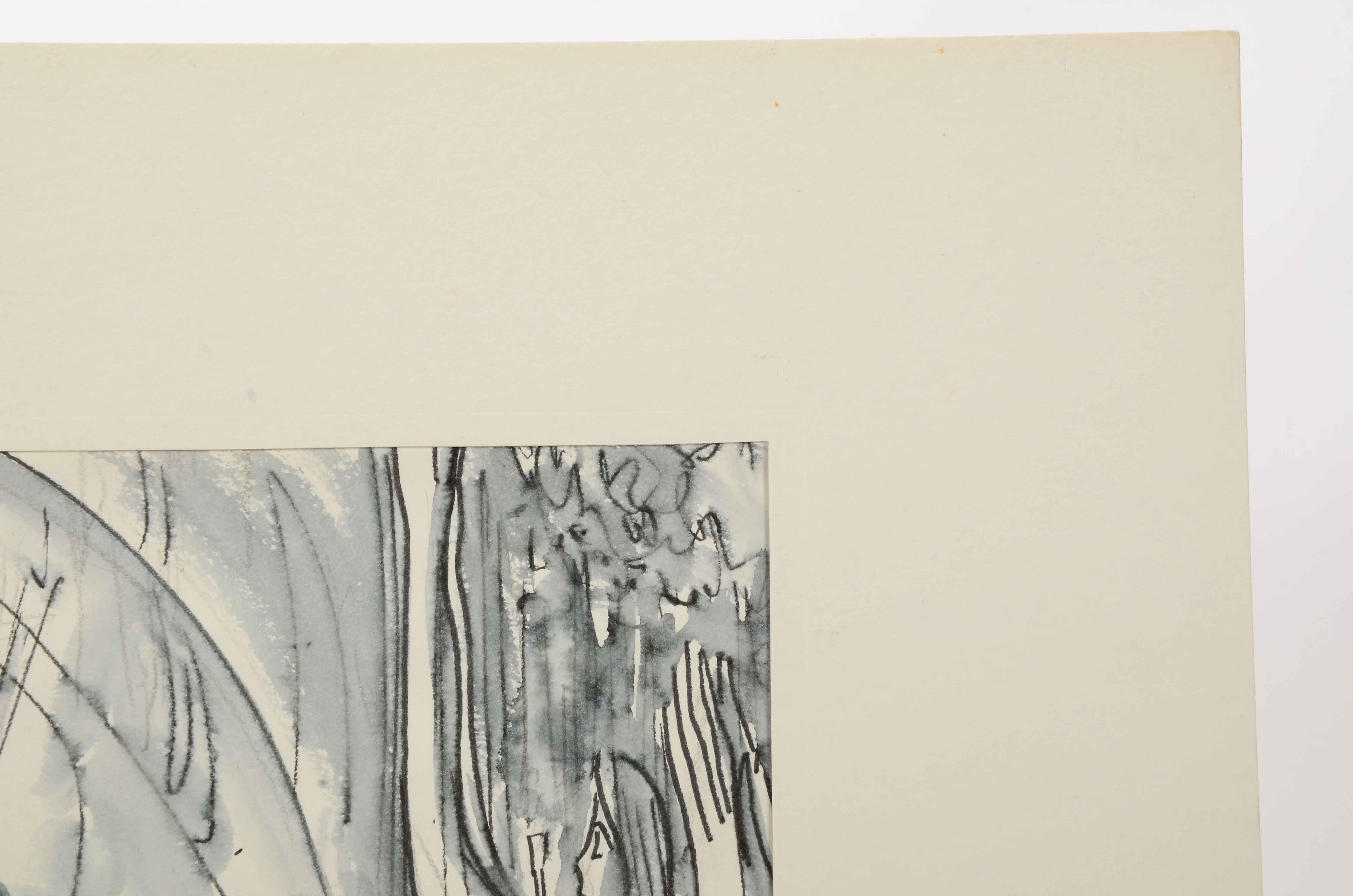 Sam Norkin Original Ink Wash Illustration "France: Lourdes"