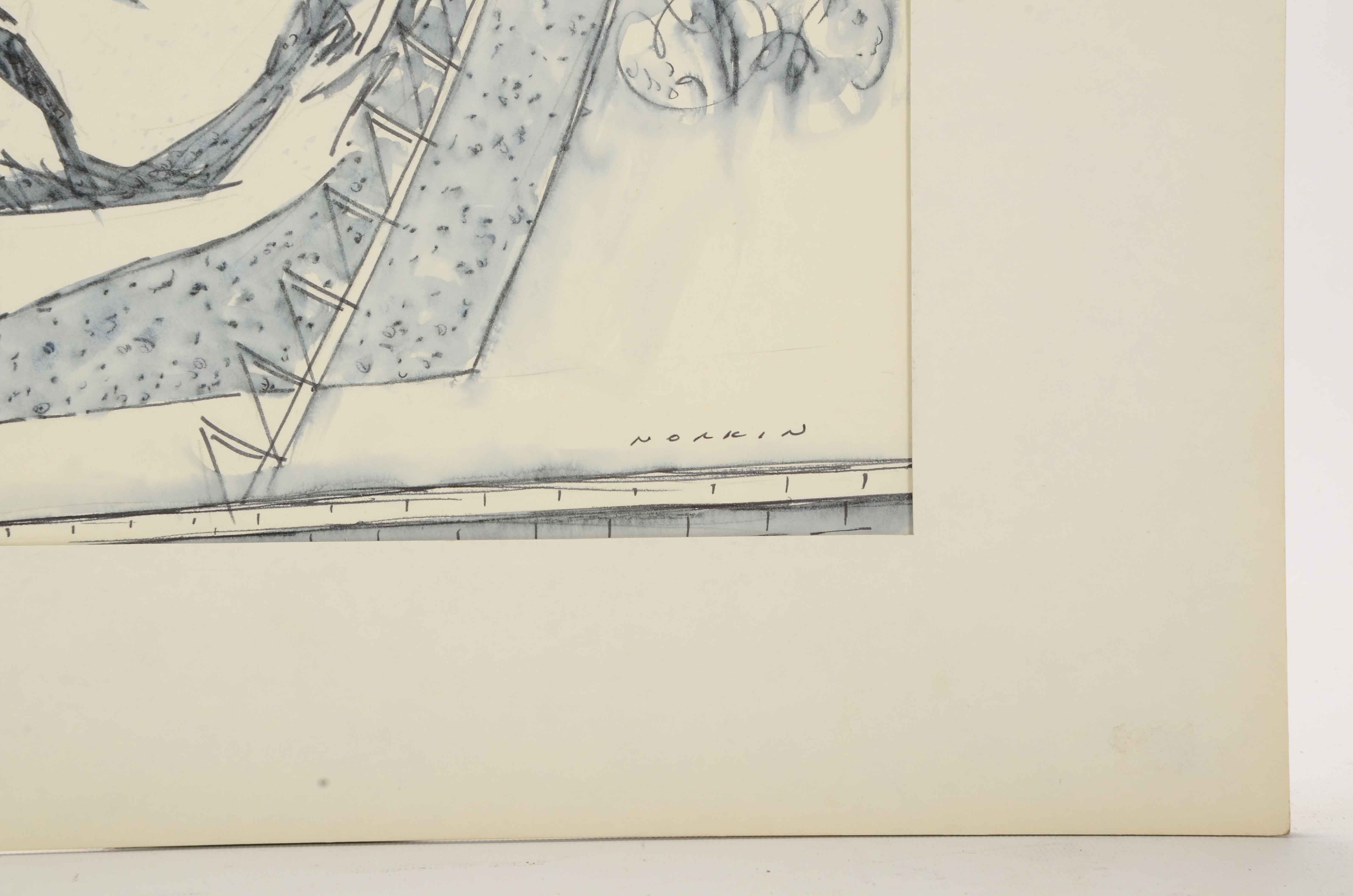 Sam Norkin Original Ink Wash Illustration "USSR: Kiev"