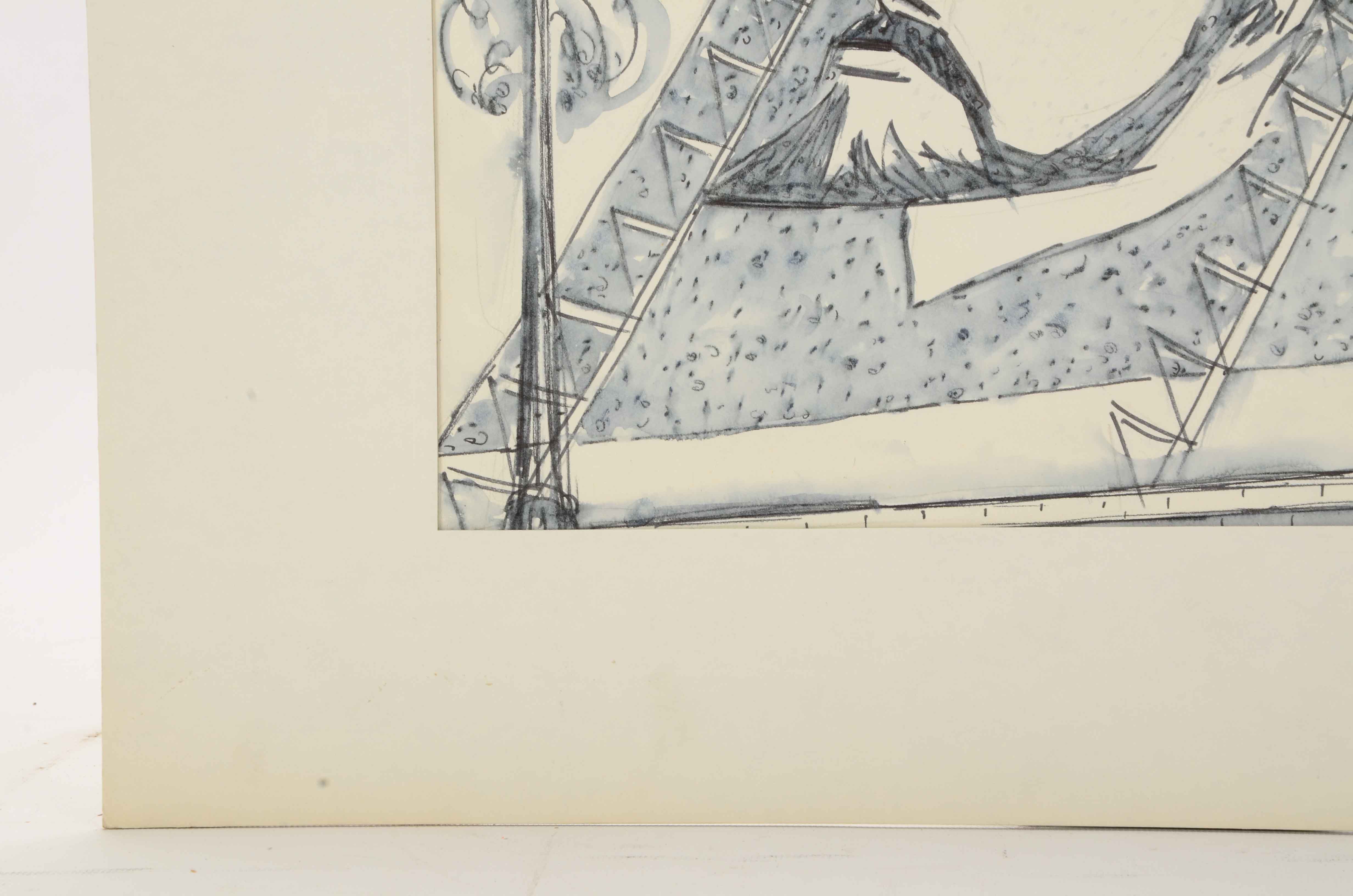 Sam Norkin Original Ink Wash Illustration "USSR: Kiev"