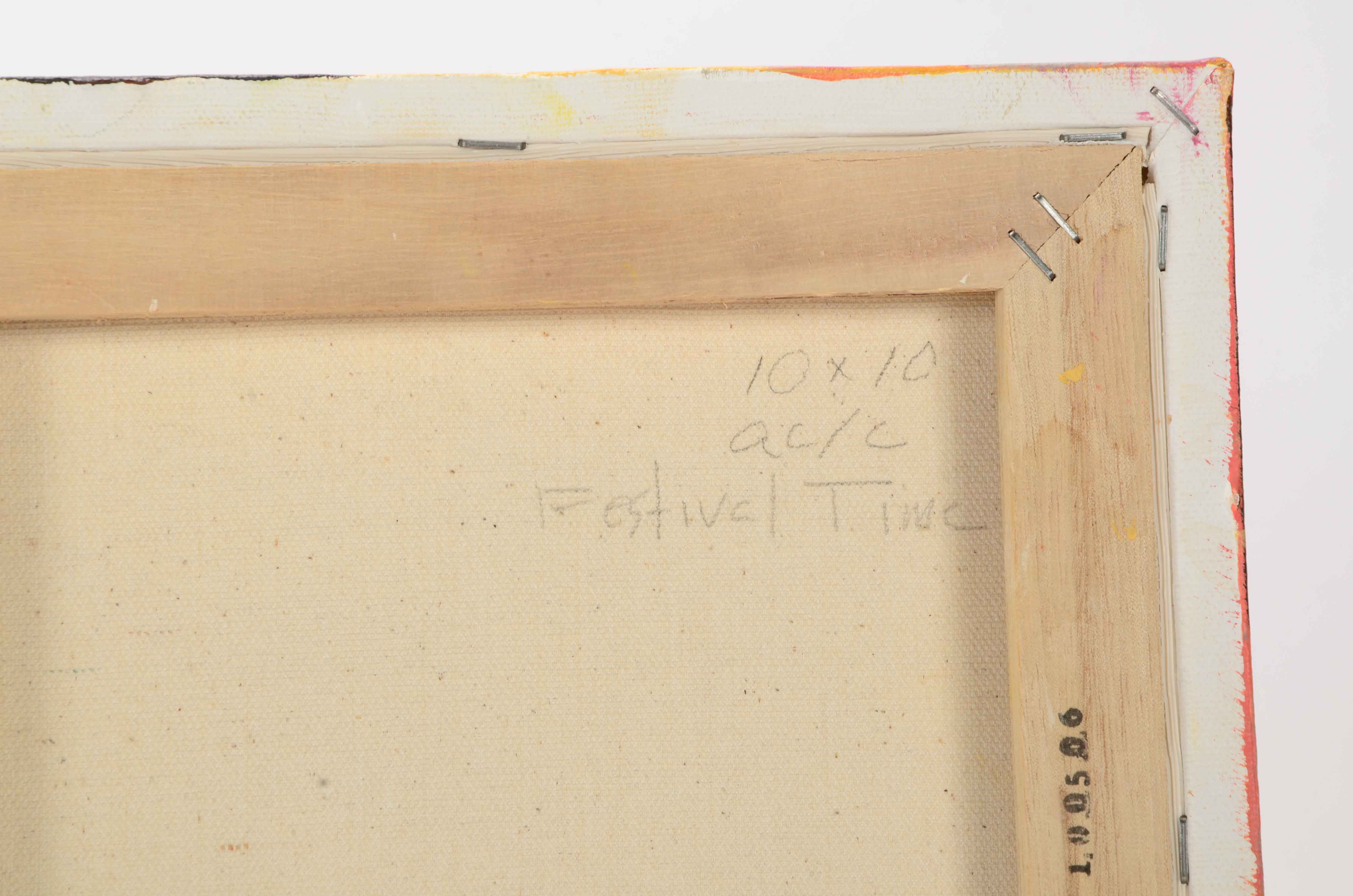 Lisa Schafer Original Acrylic on Canvas Triptych "Festival Time"