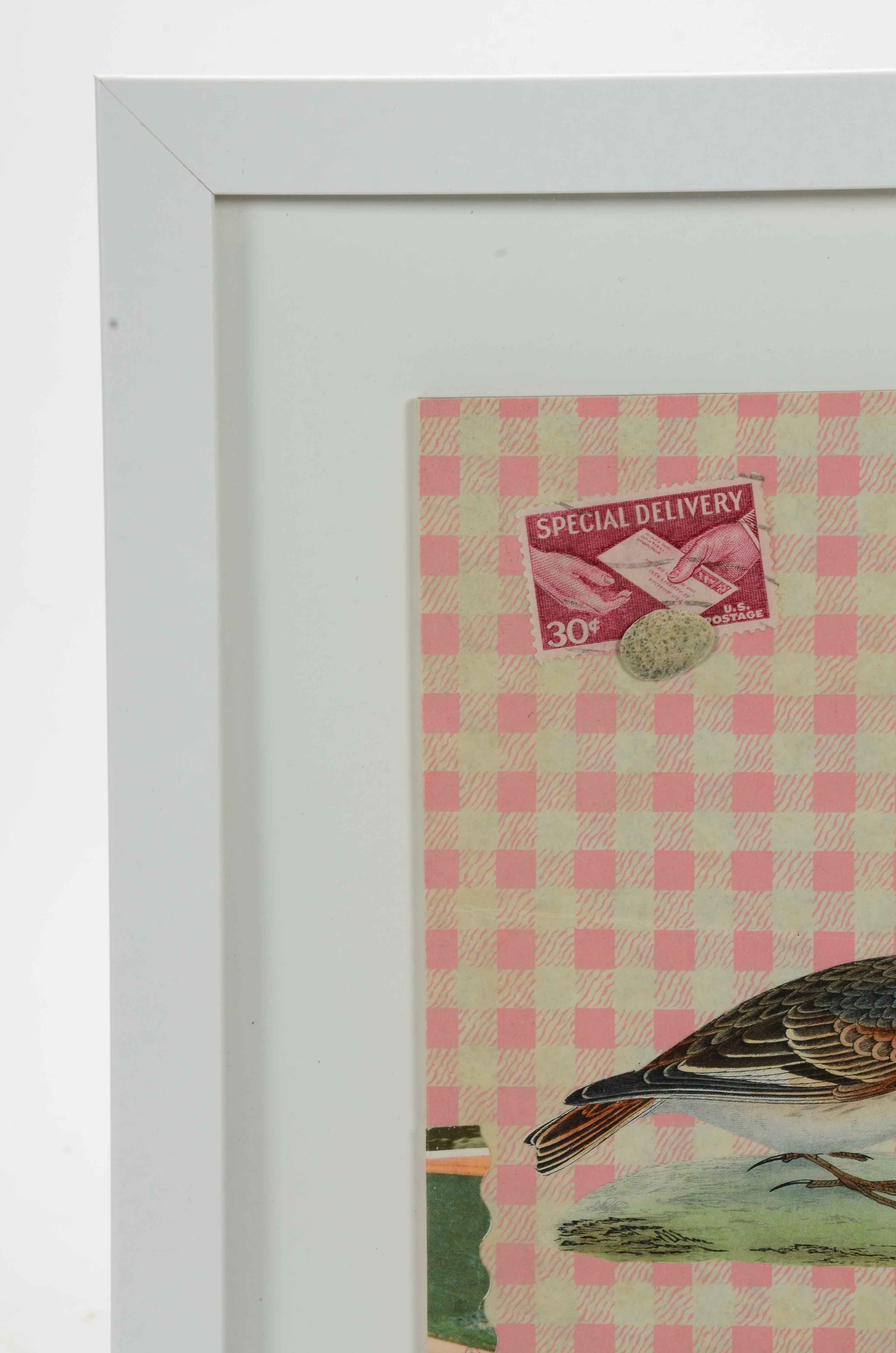 Janet Zack Original Collage "Special Delivery" 2012 on Hardboard Panel