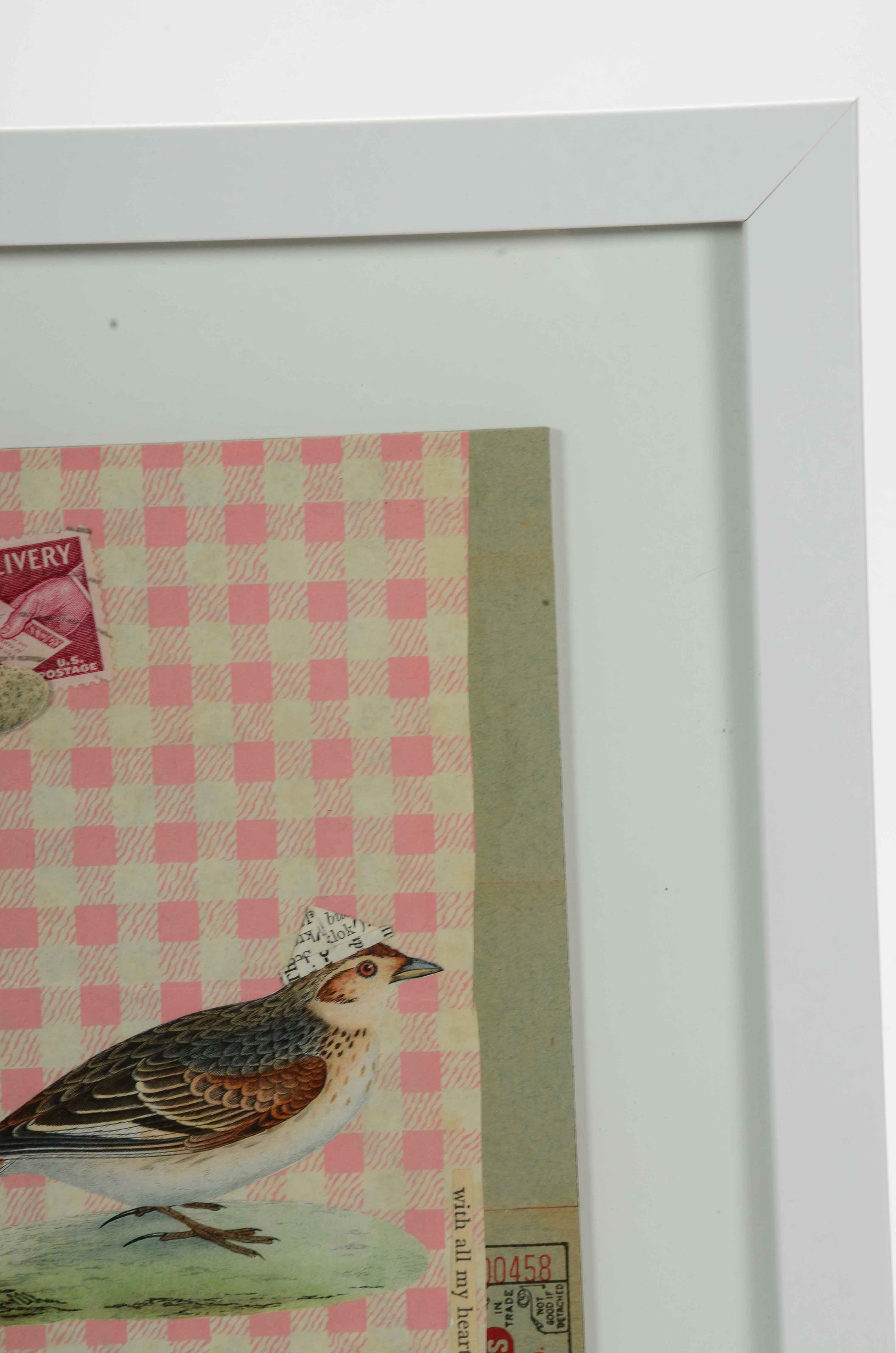 Janet Zack Original Collage "Special Delivery" 2012 on Hardboard Panel