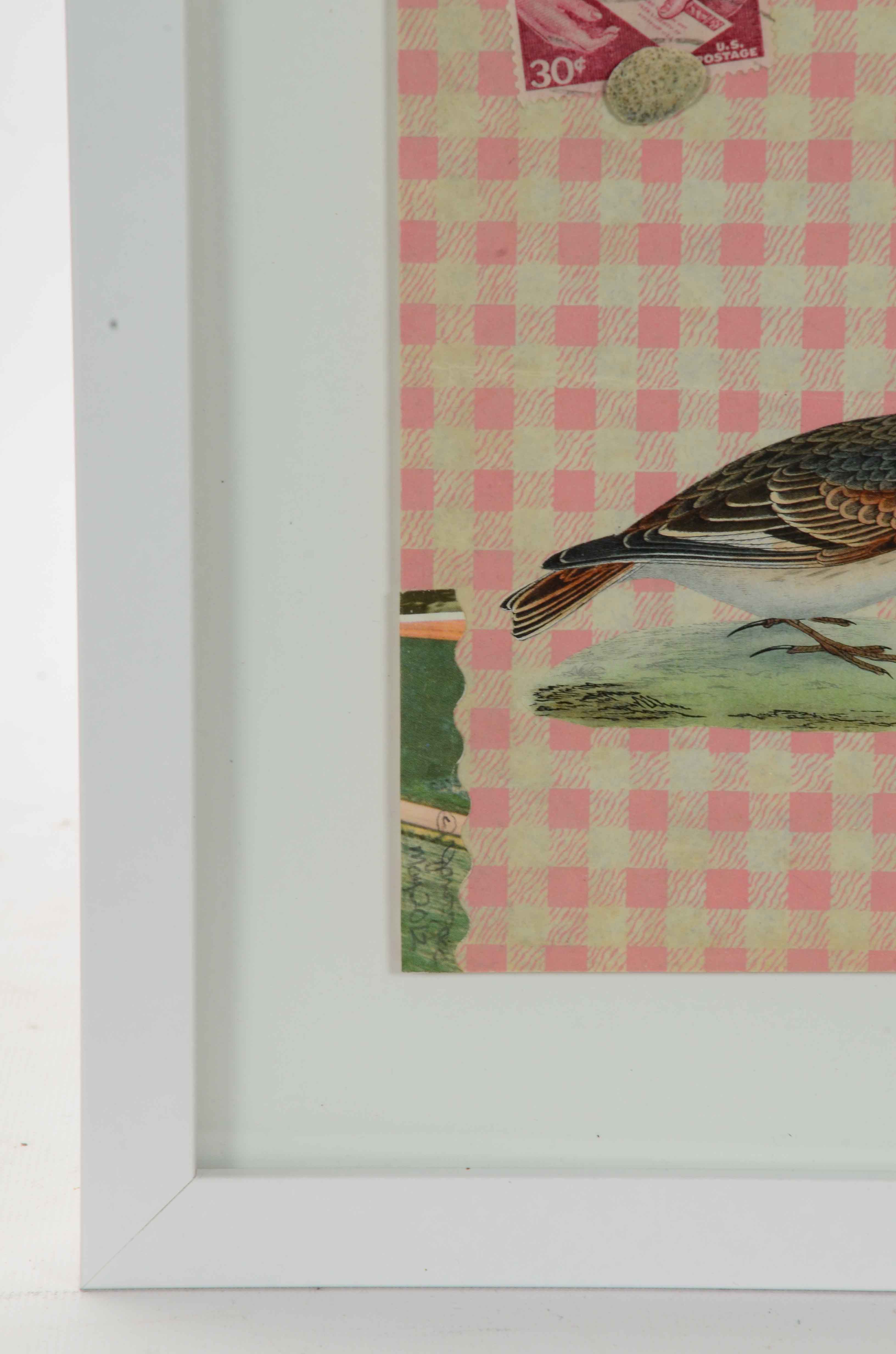 Janet Zack Original Collage "Special Delivery" 2012 on Hardboard Panel