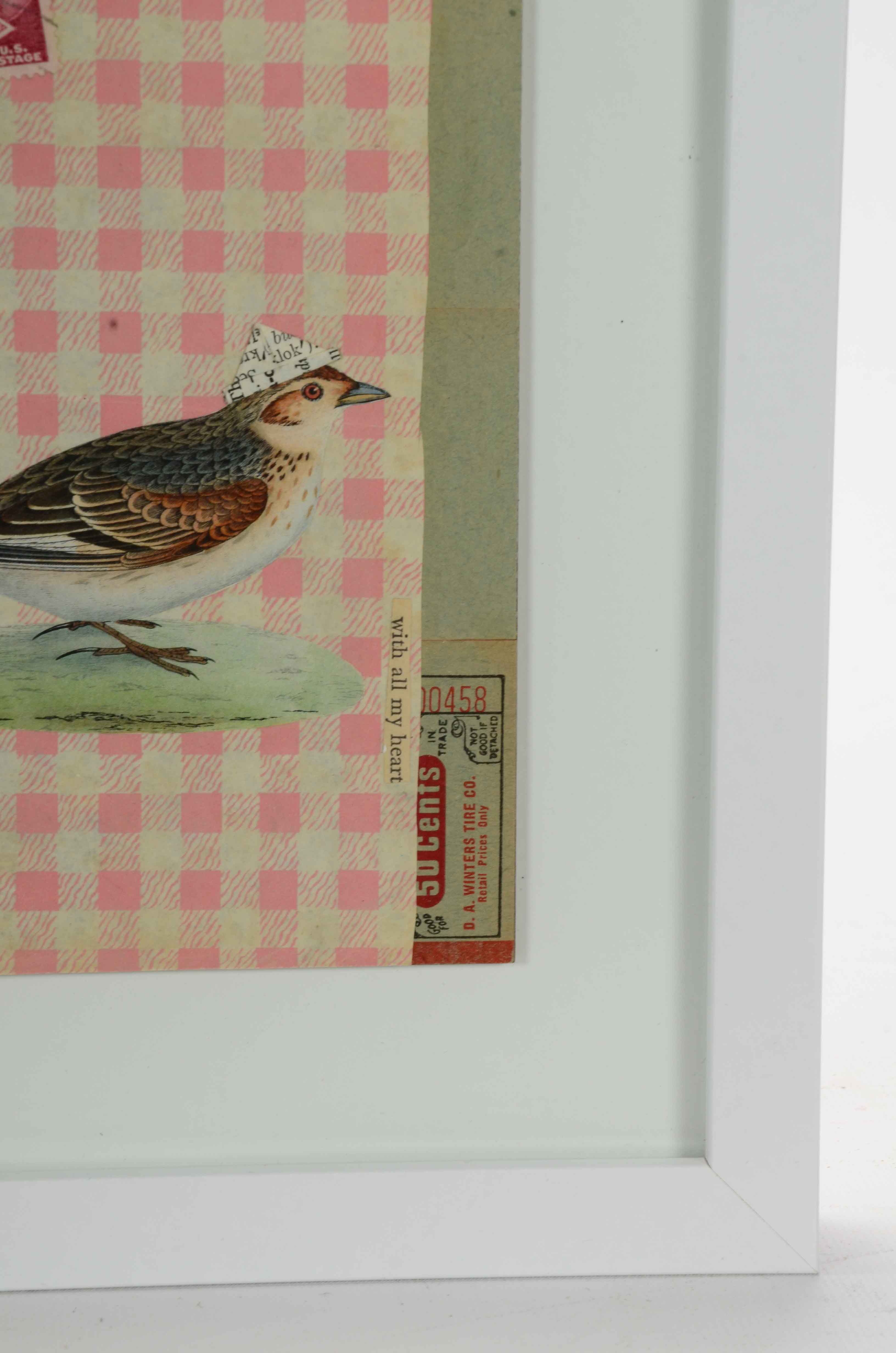 Janet Zack Original Collage "Special Delivery" 2012 on Hardboard Panel