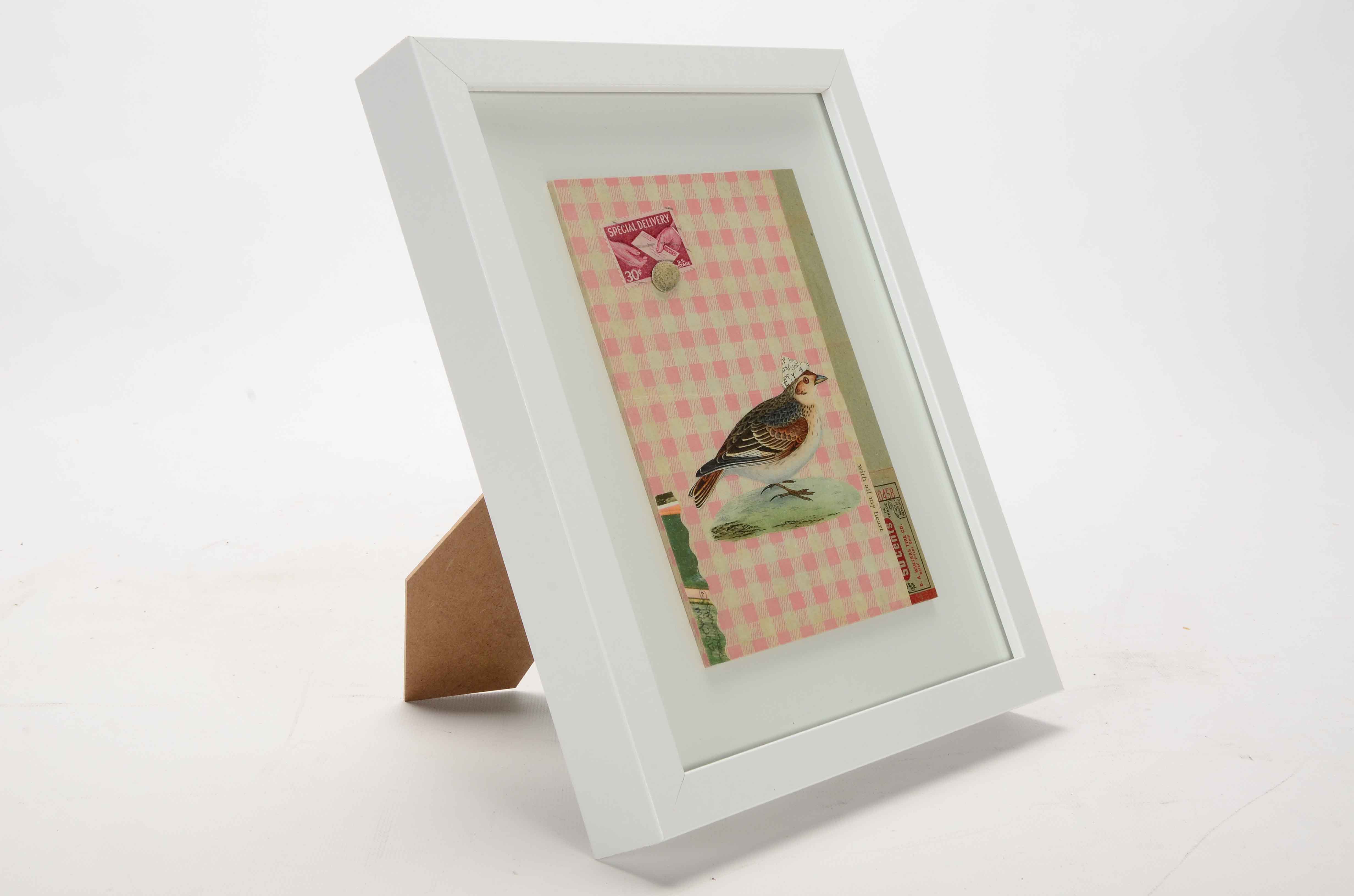 Janet Zack Original Collage "Special Delivery" 2012 on Hardboard Panel