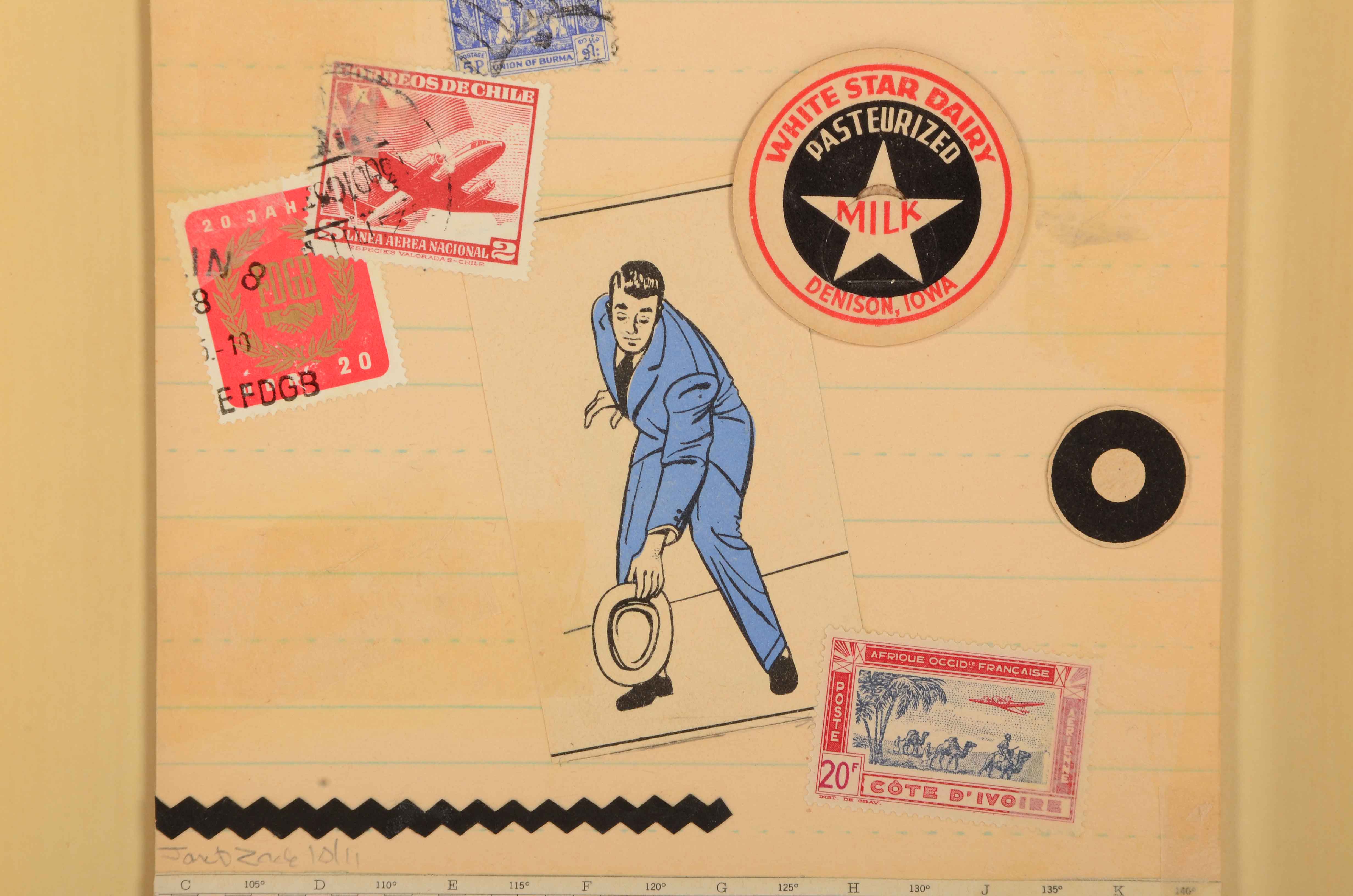 Janet Zack Original Collage "Going Places" 2011 on Hardboard Panel