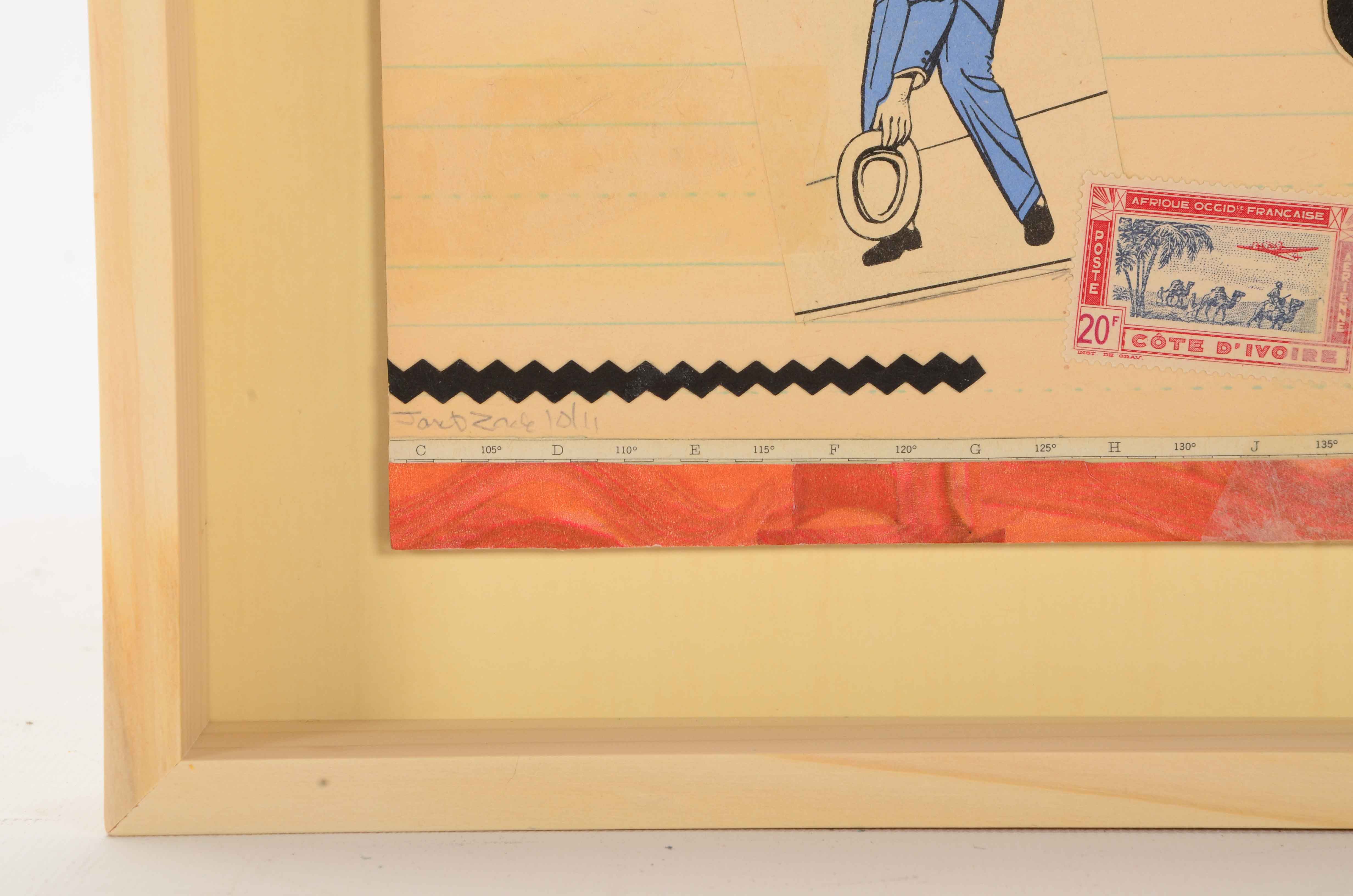 Janet Zack Original Collage "Going Places" 2011 on Hardboard Panel