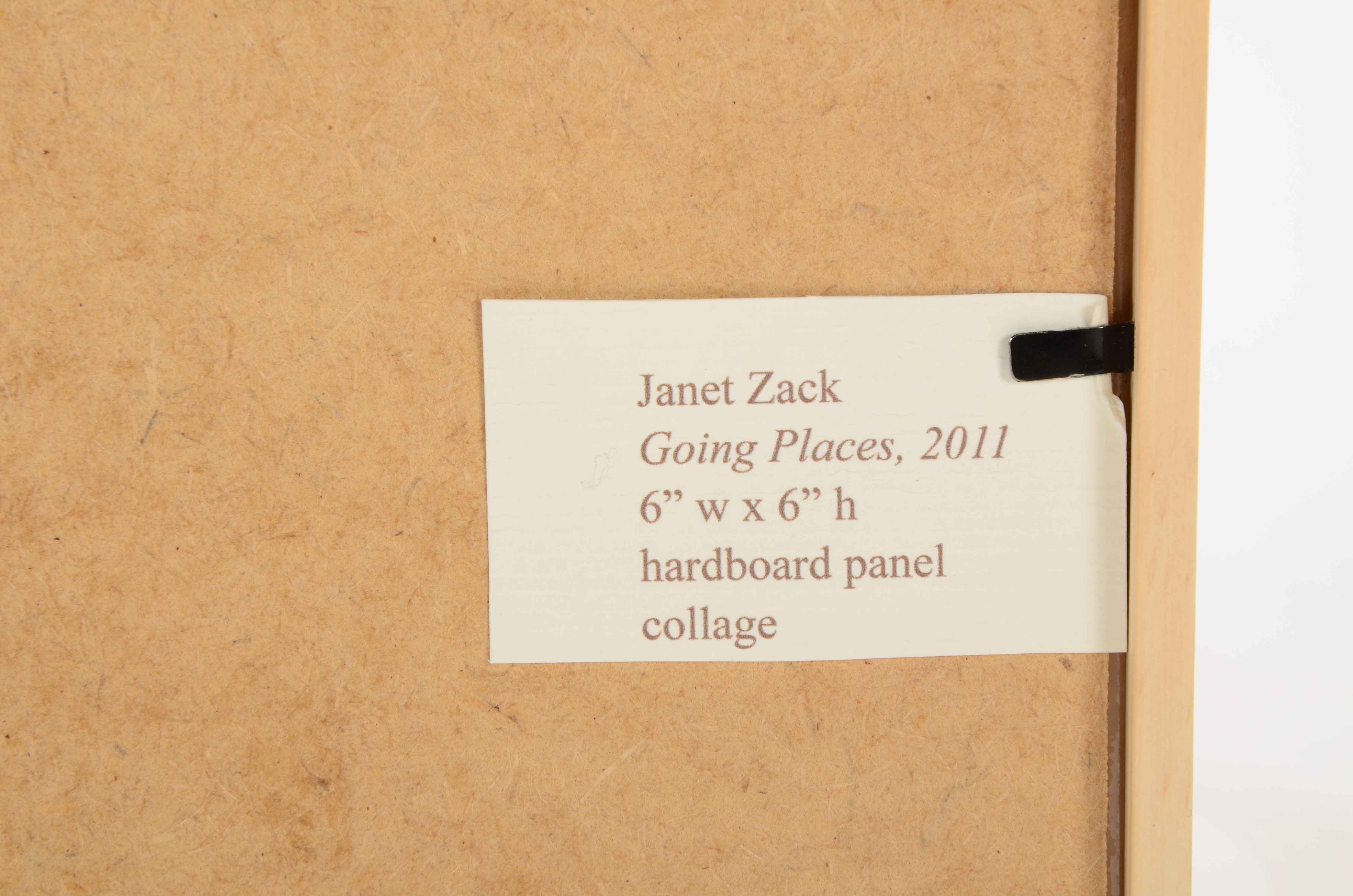 Janet Zack Original Collage "Going Places" 2011 on Hardboard Panel
