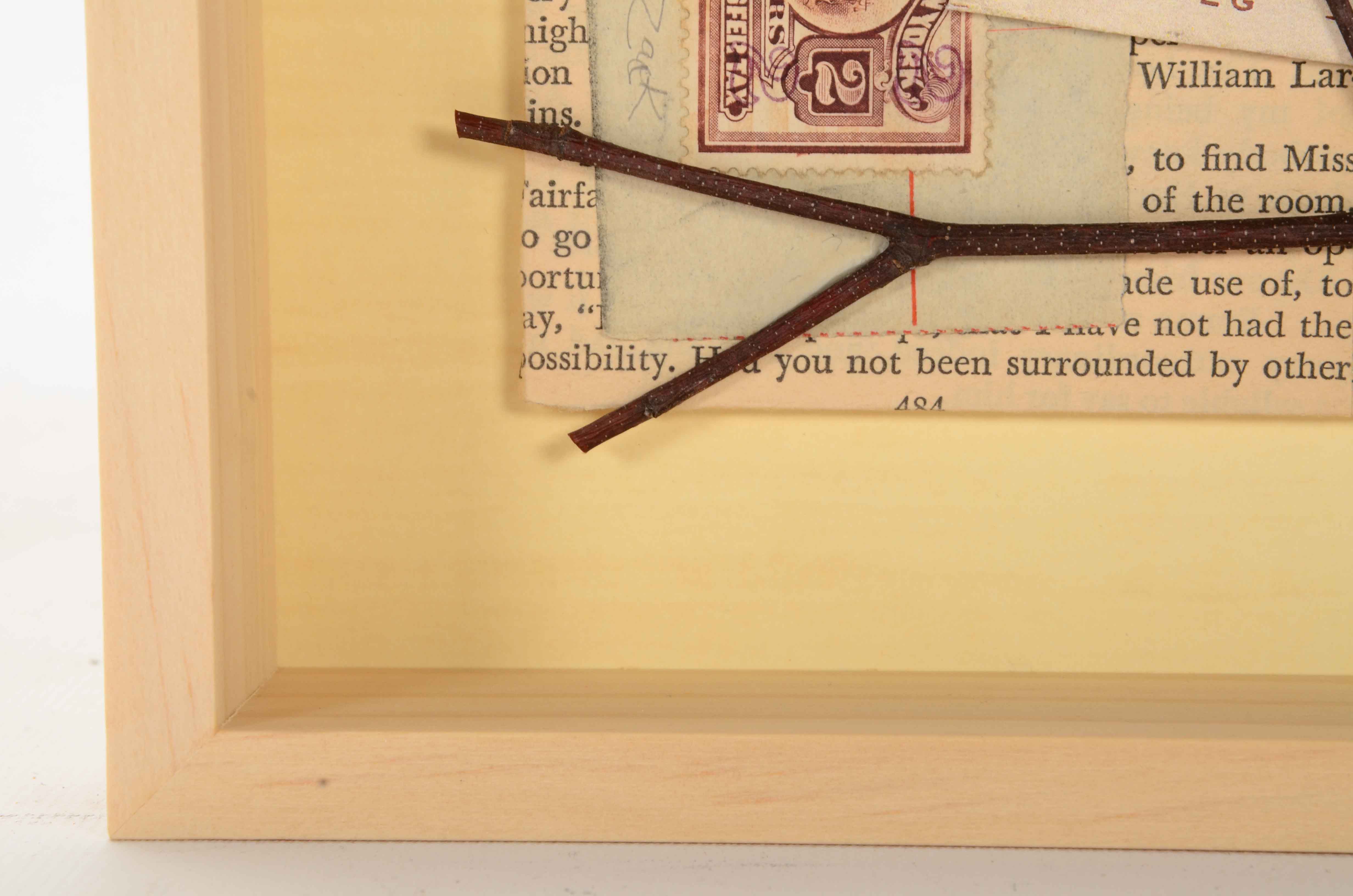 Janet Zack Original Collage "Branch" 2011 on Hardboard Panel