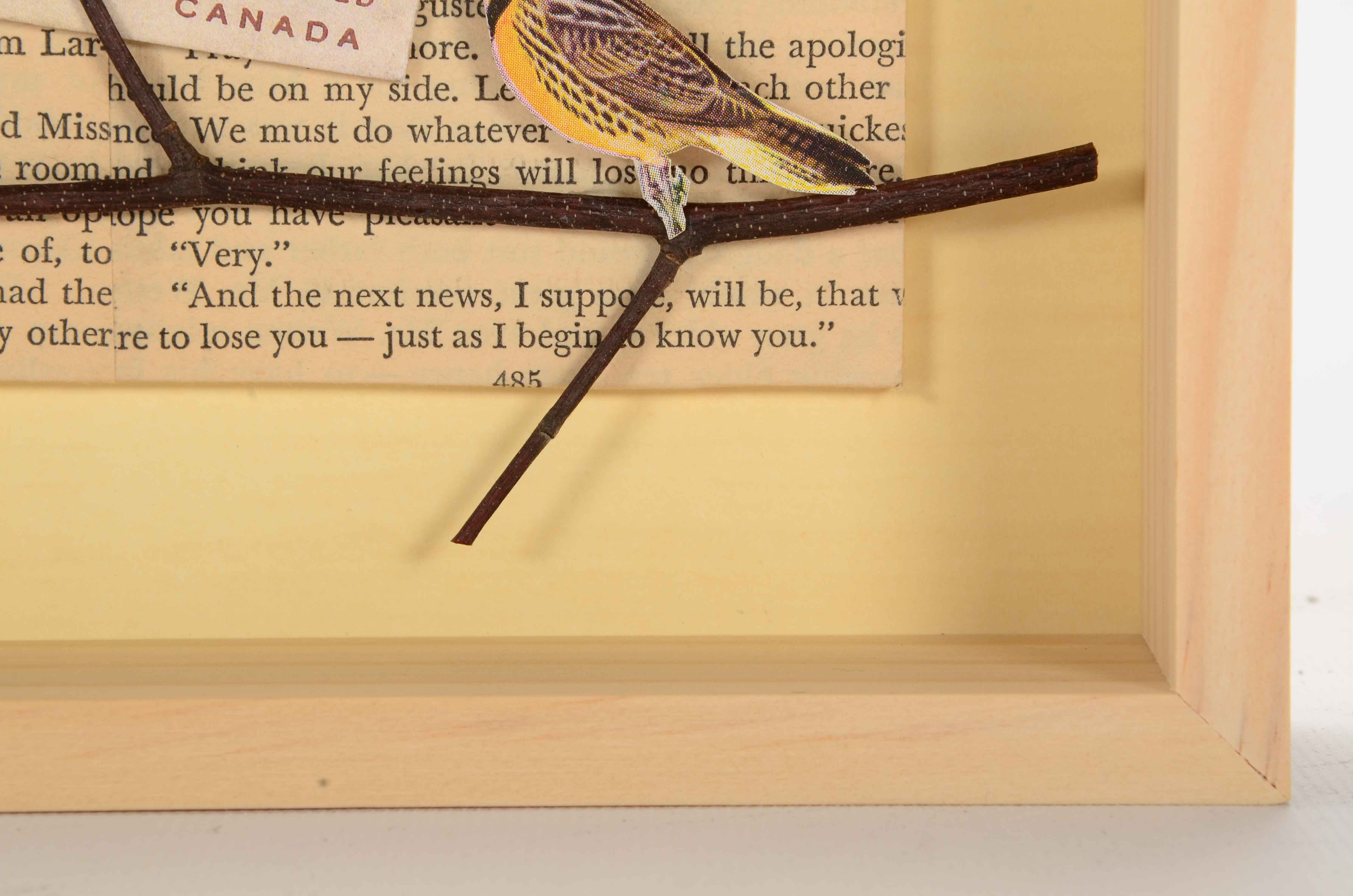 Janet Zack Original Collage "Branch" 2011 on Hardboard Panel