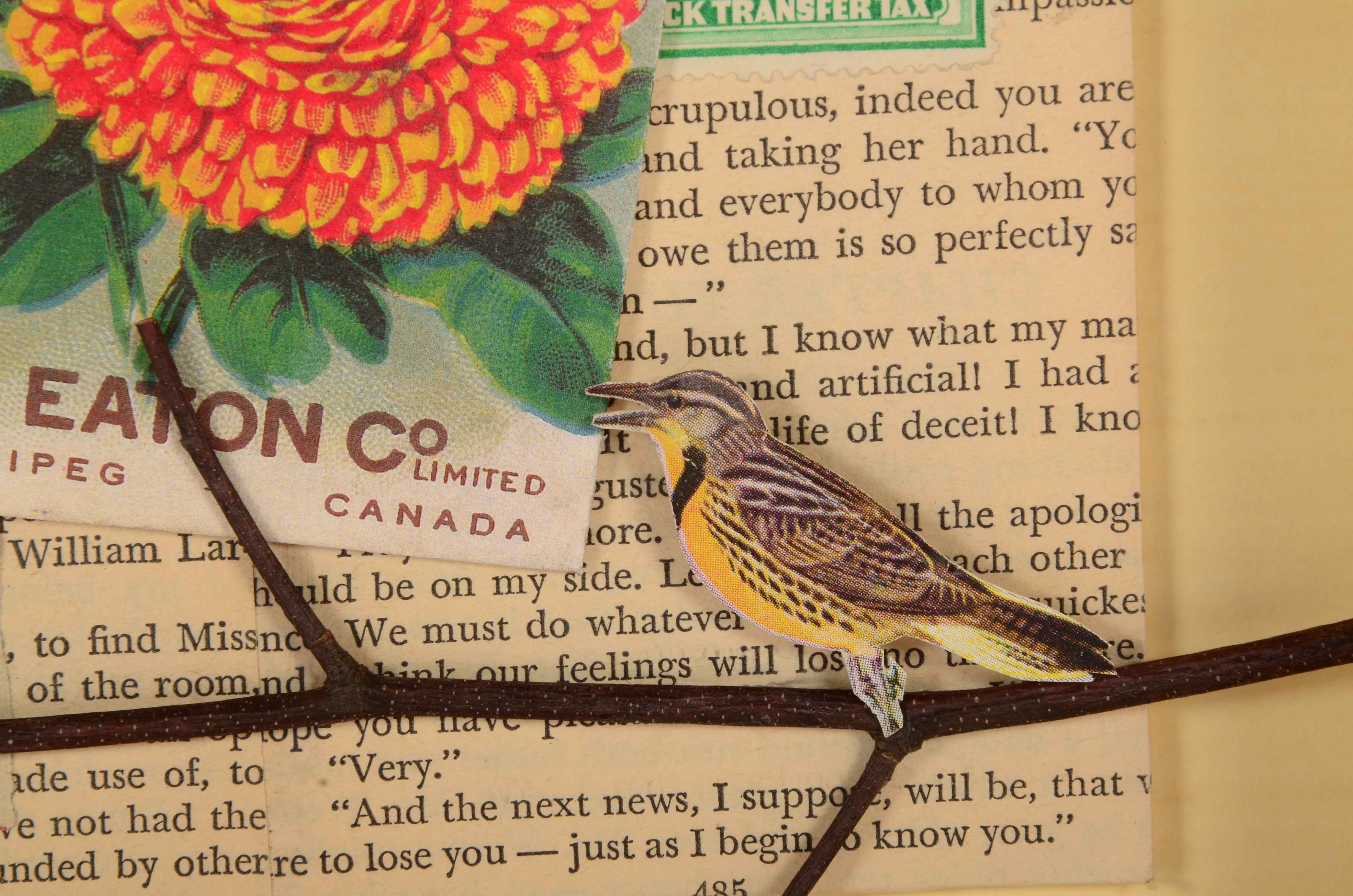 Janet Zack Original Collage "Branch" 2011 on Hardboard Panel