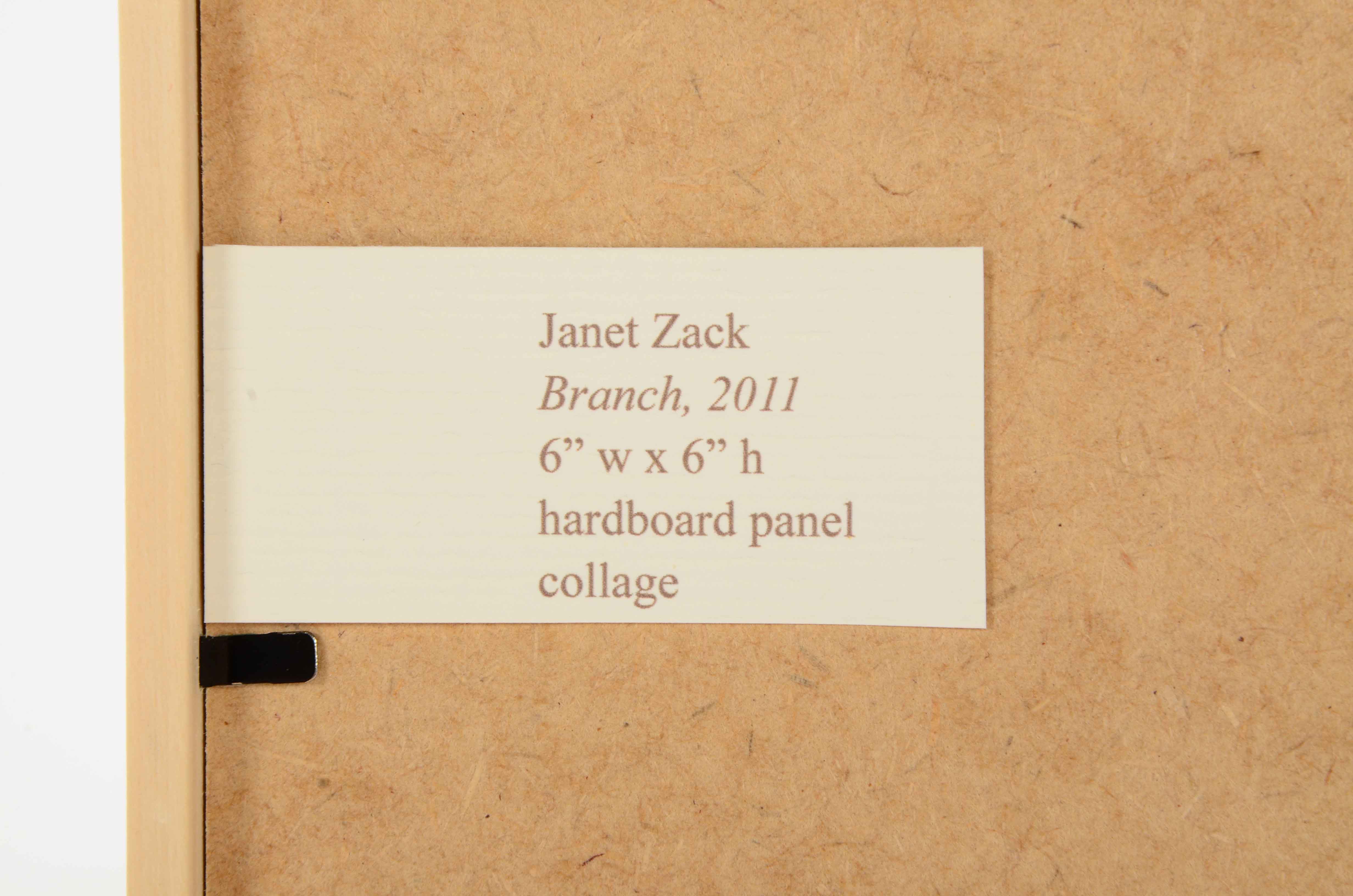 Janet Zack Original Collage "Branch" 2011 on Hardboard Panel