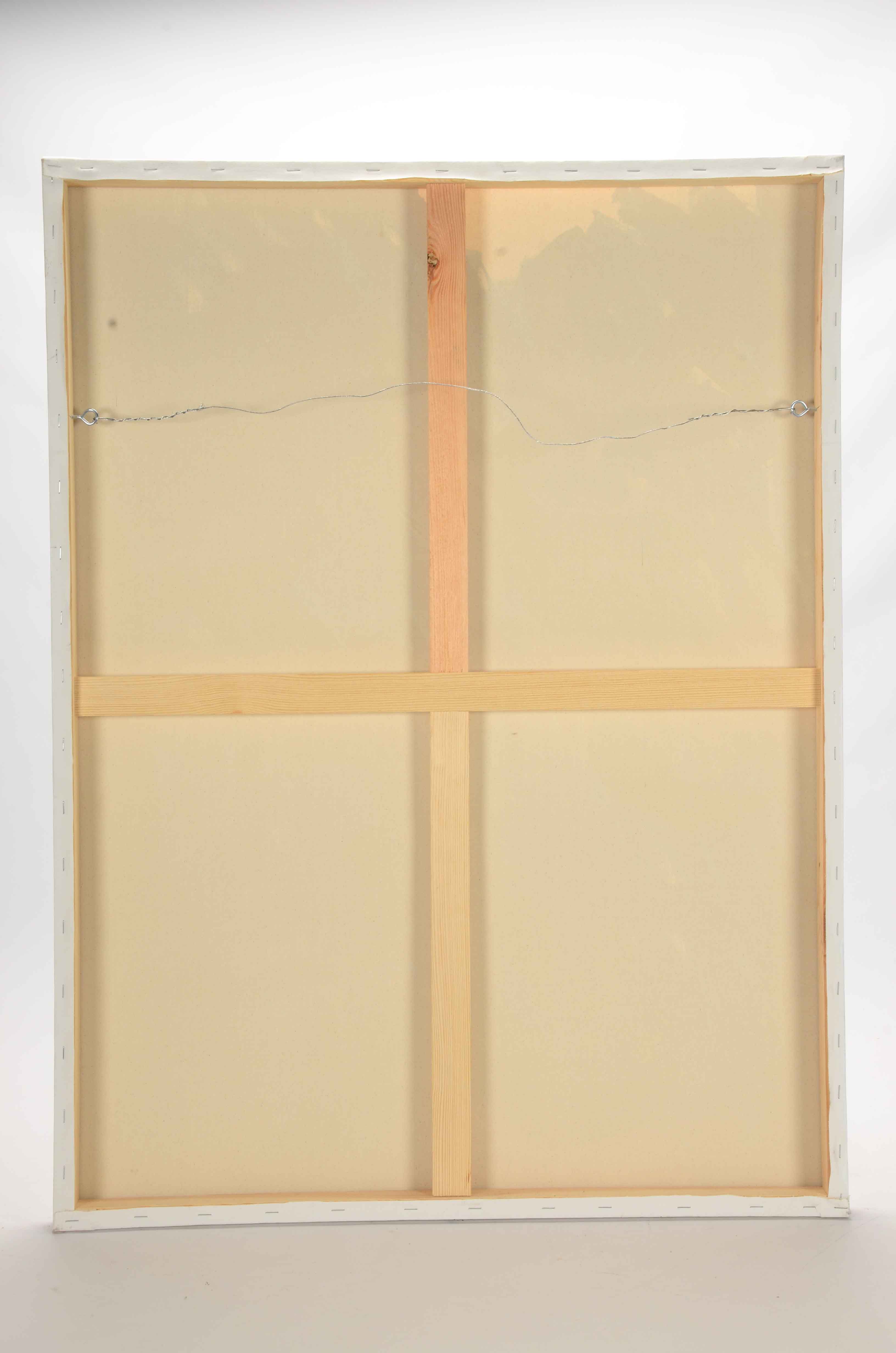 J. Popolin Abstract Acrylic Painting "Blue Green White Swirls"