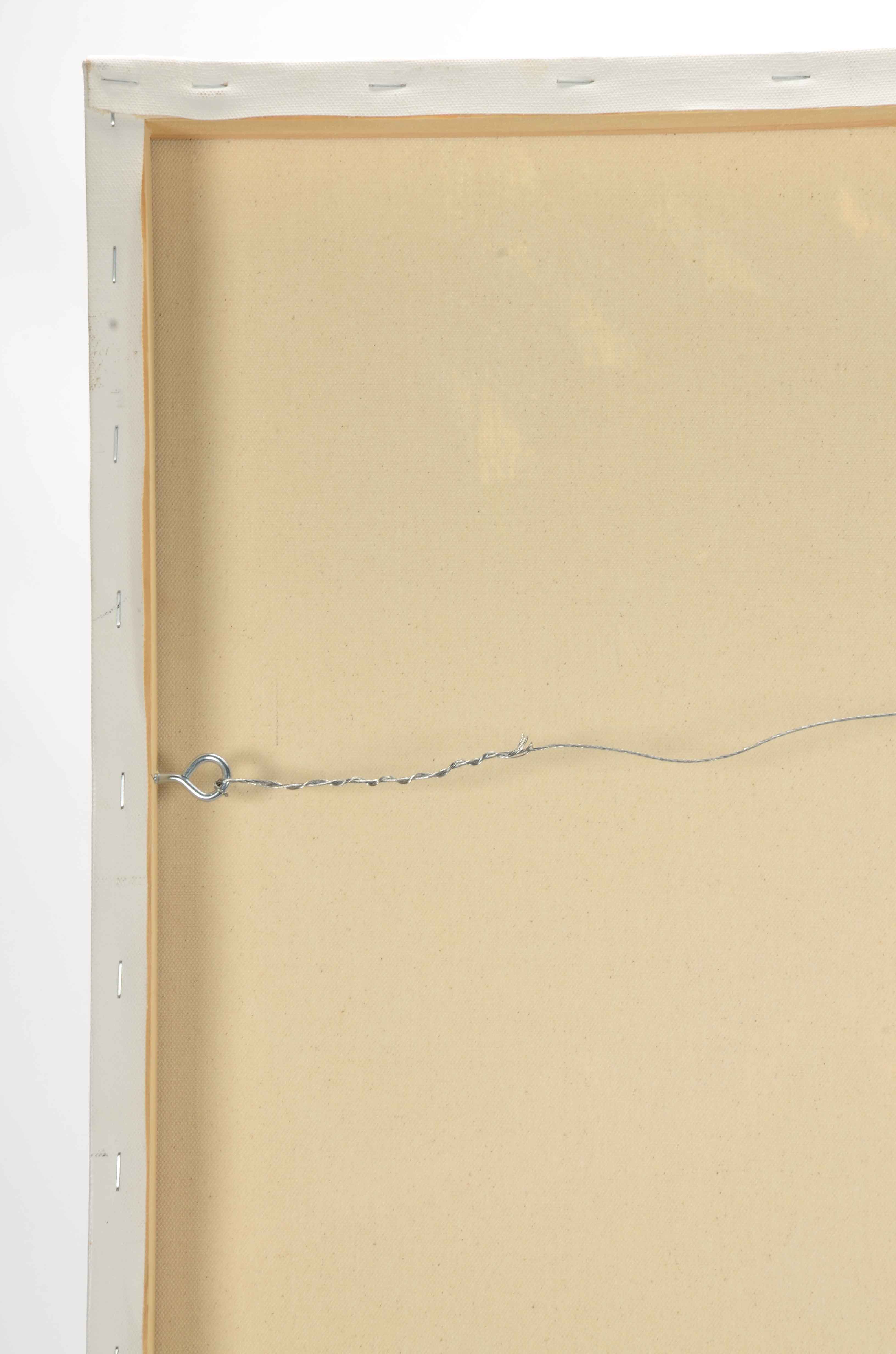 J. Popolin Abstract Acrylic Painting "Blue Green White Swirls"