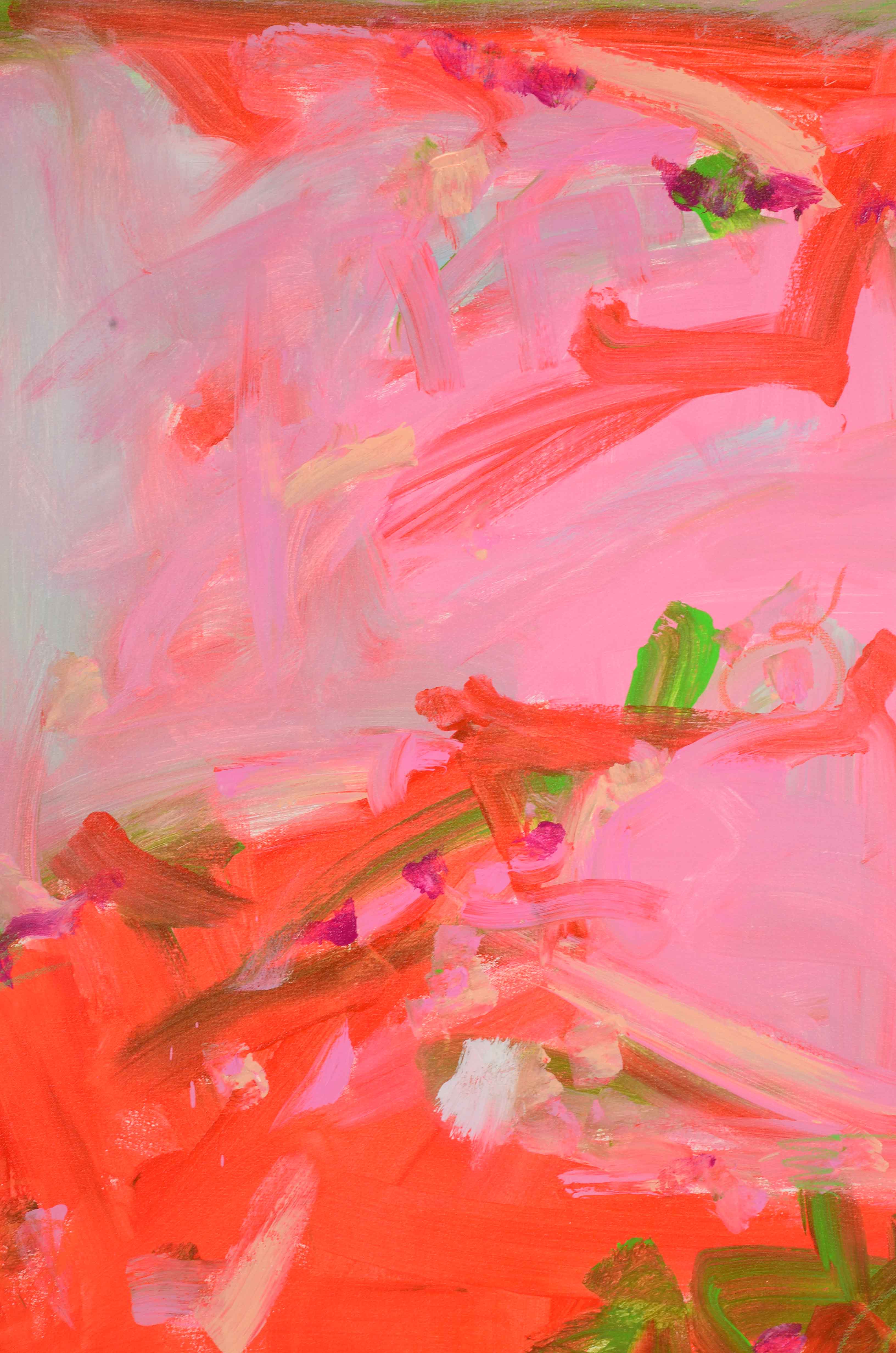 Robbie Kemper Original Abstract Acrylic Painting "Pink Lime"
