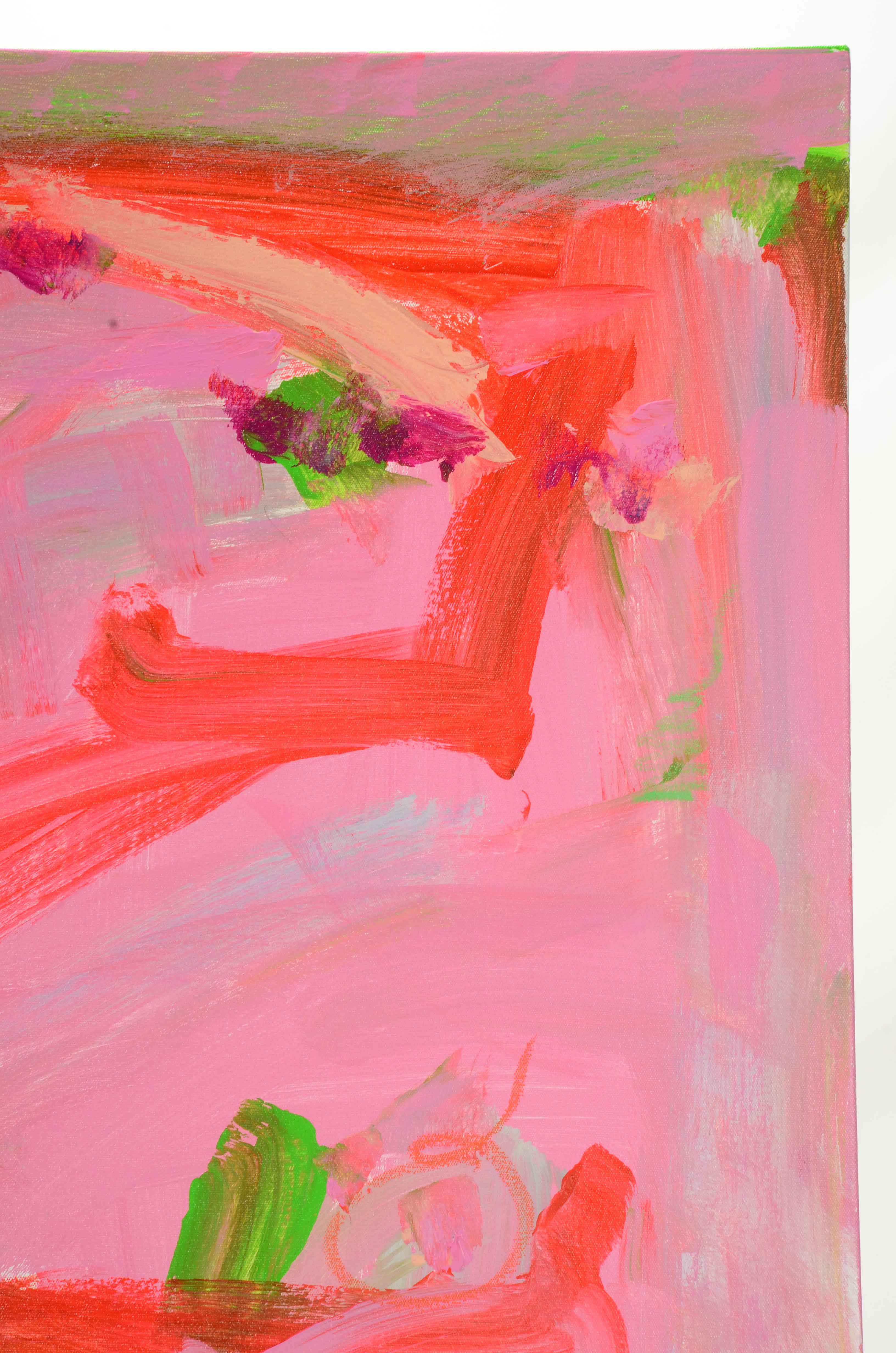 Robbie Kemper Original Abstract Acrylic Painting "Pink Lime"