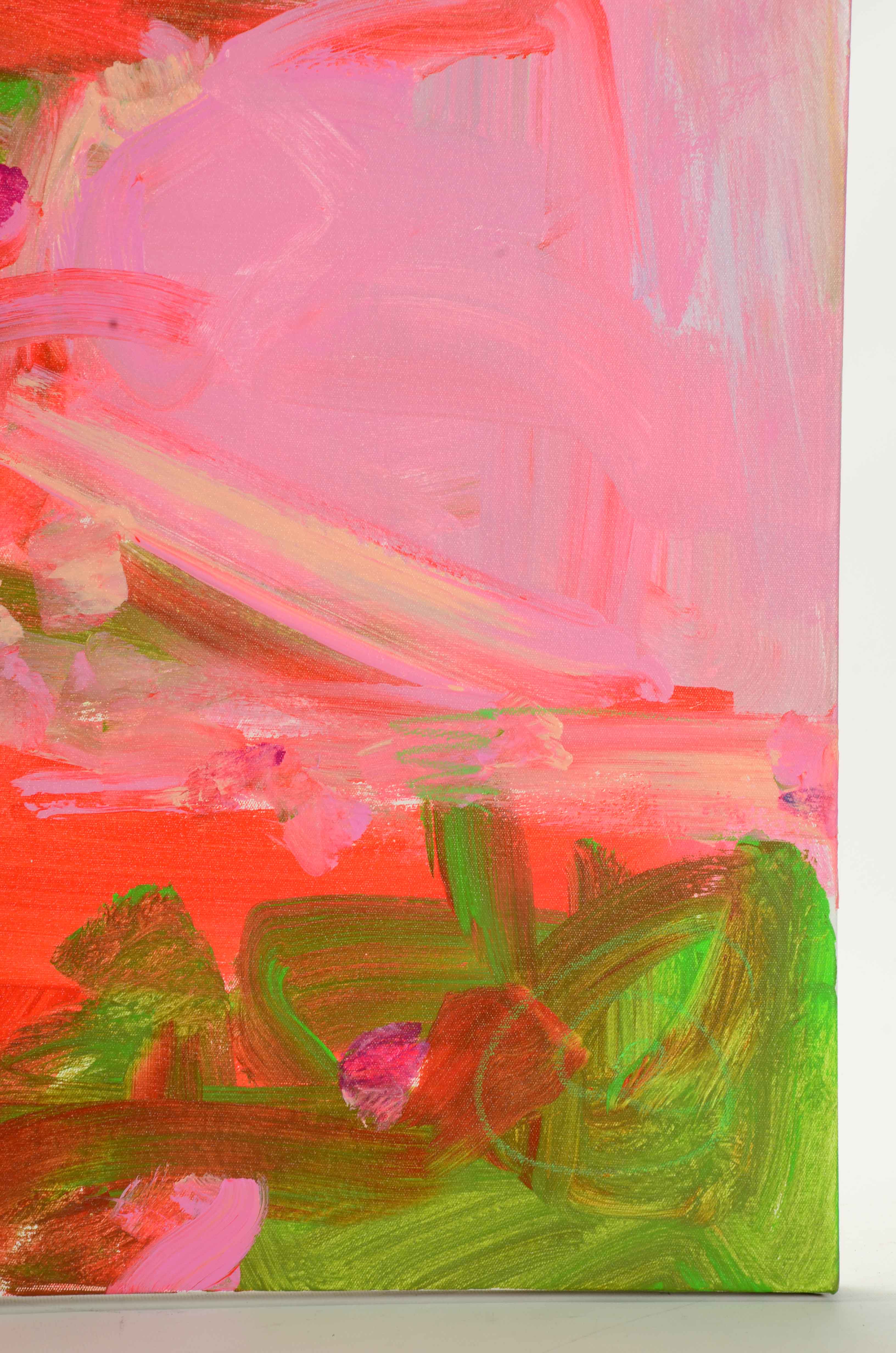 Robbie Kemper Original Abstract Acrylic Painting "Pink Lime"