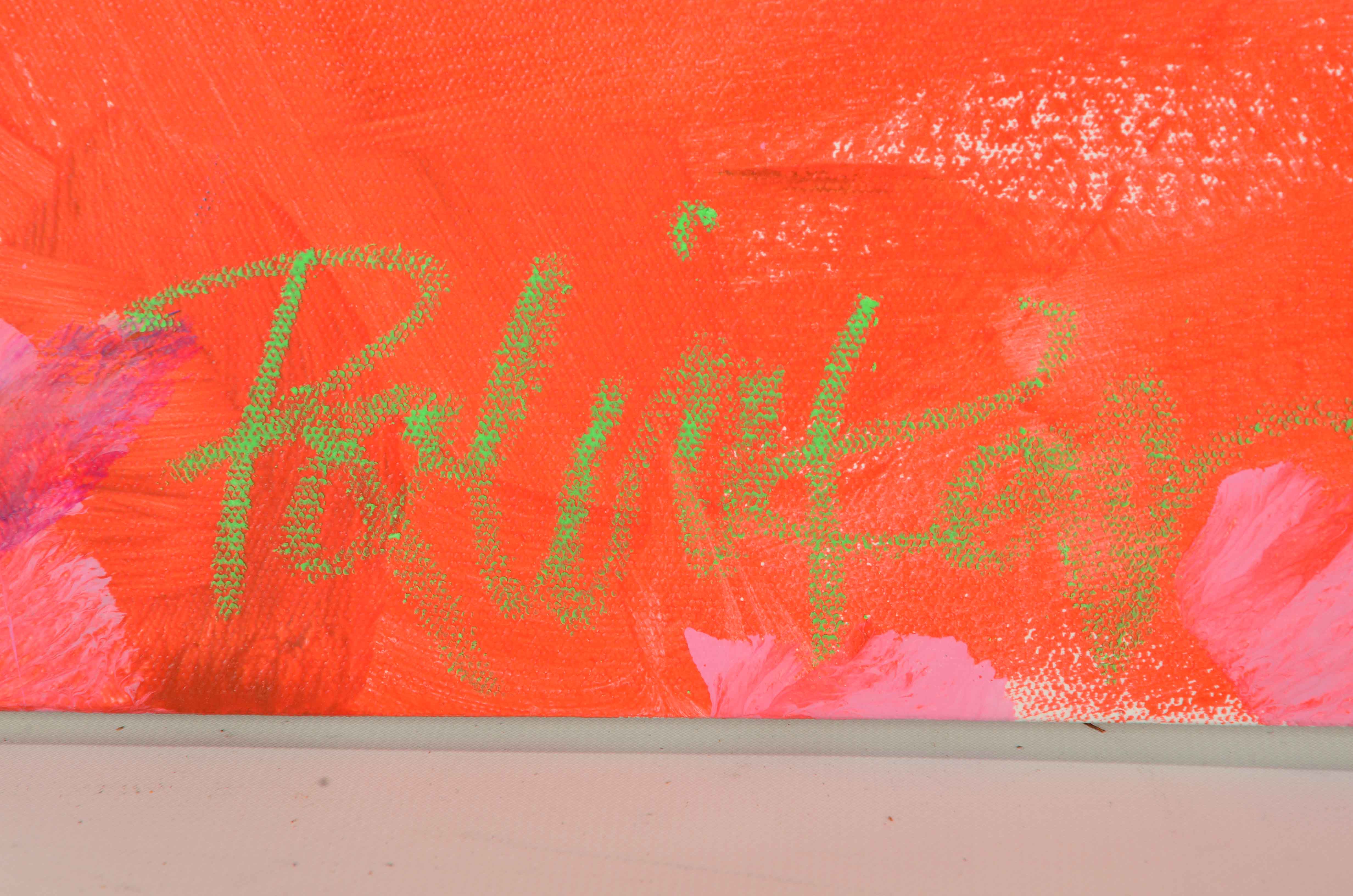 Robbie Kemper Original Abstract Acrylic Painting "Pink Lime"