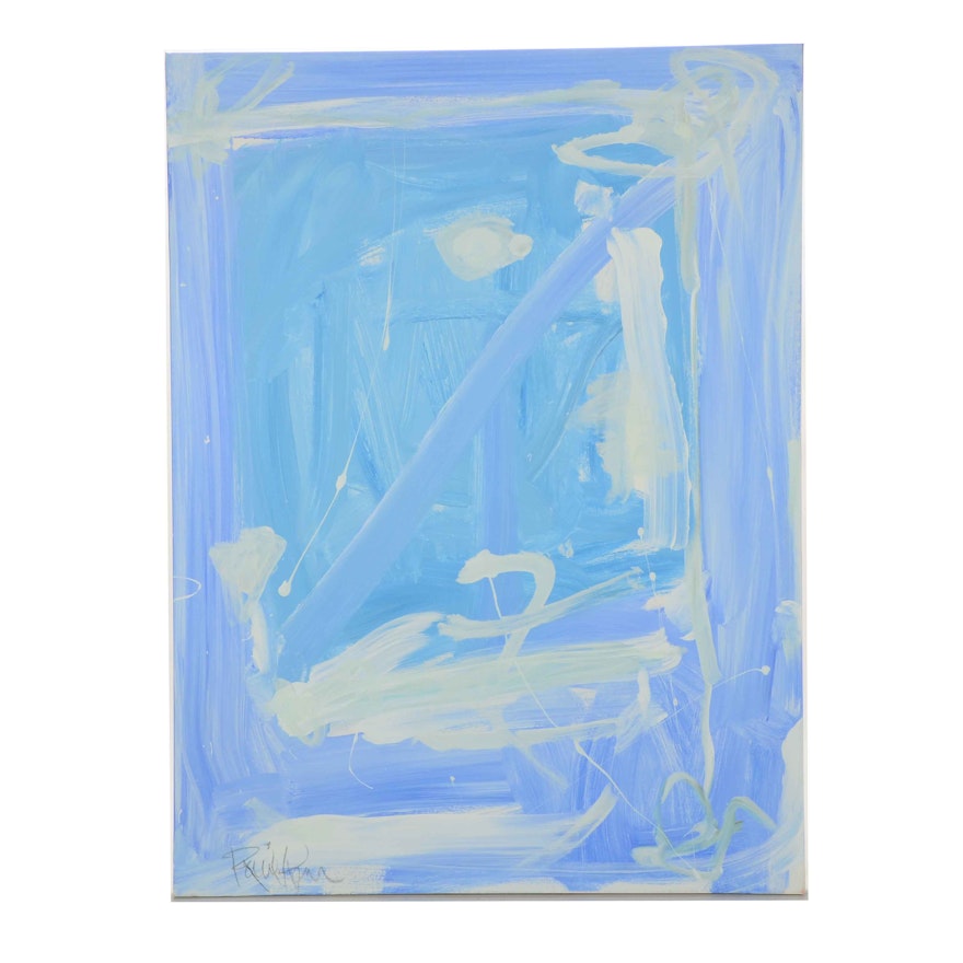 Robbie Kemper Original Abstract Acrylic Painting "White Diagonal"