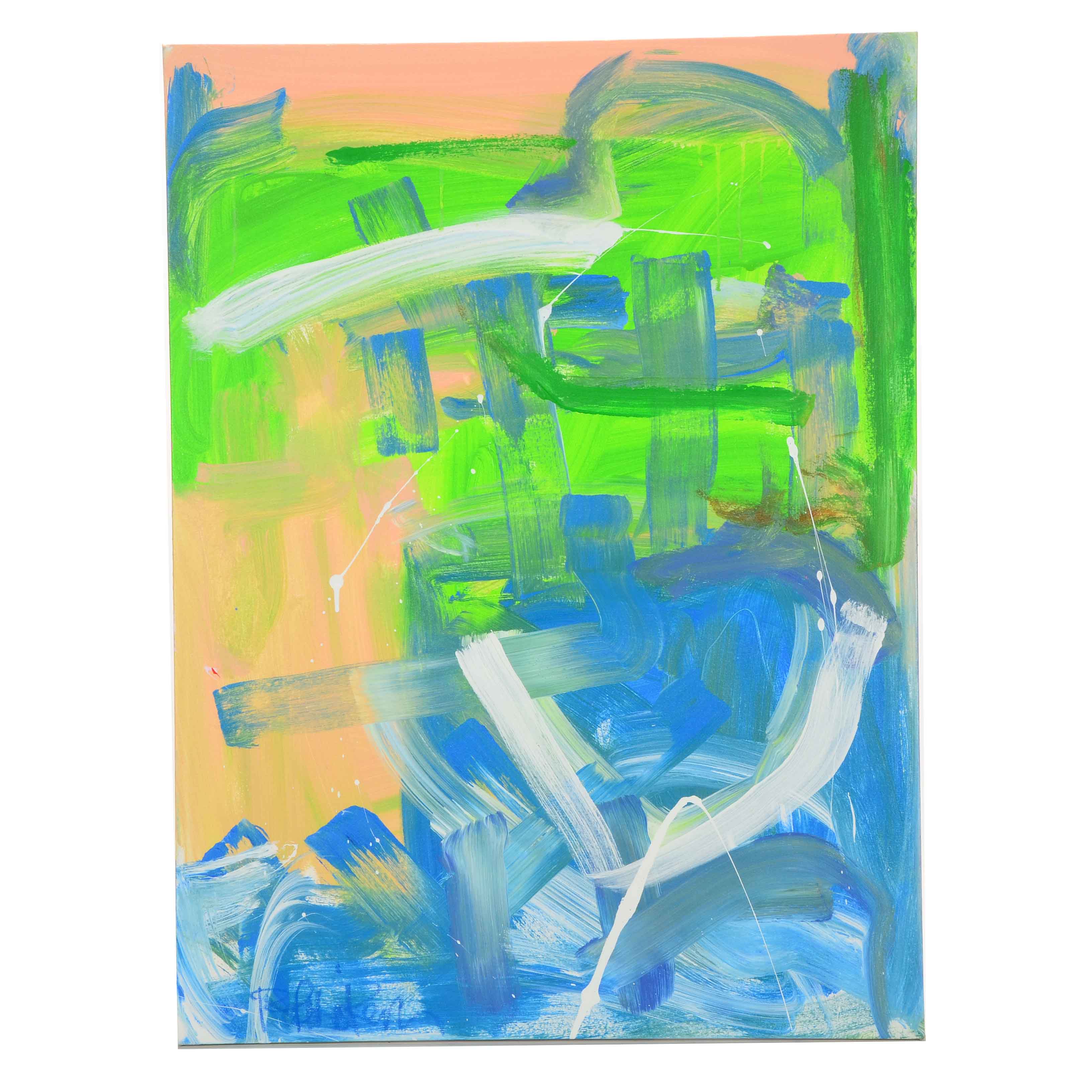 Robbie Kemper Original Abstract Acrylic Painting "White Marks"