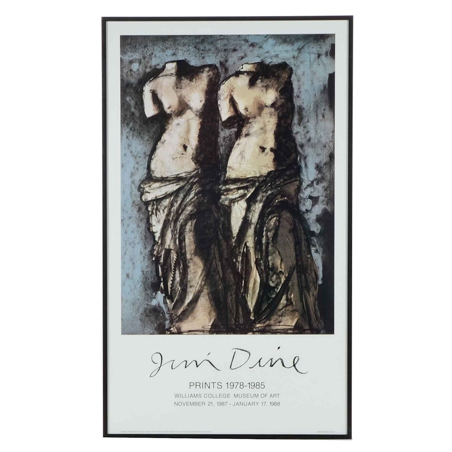 Jim Dine 1984 Offset Lithograph Exhibition Poster "Prints 1978-1985"