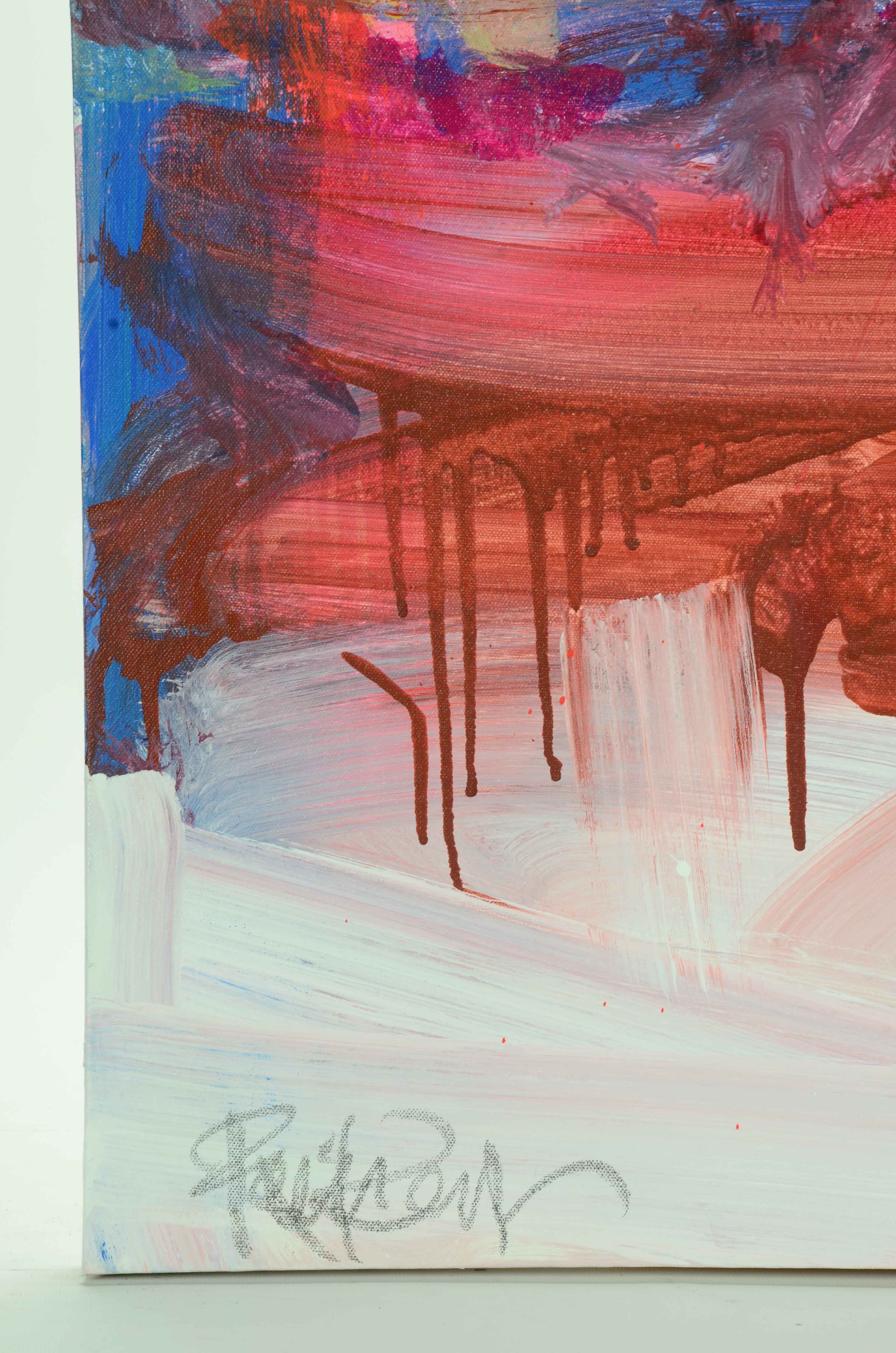 Robbie Kemper Abstract Acrylic Painting "Magenta Squiggle"