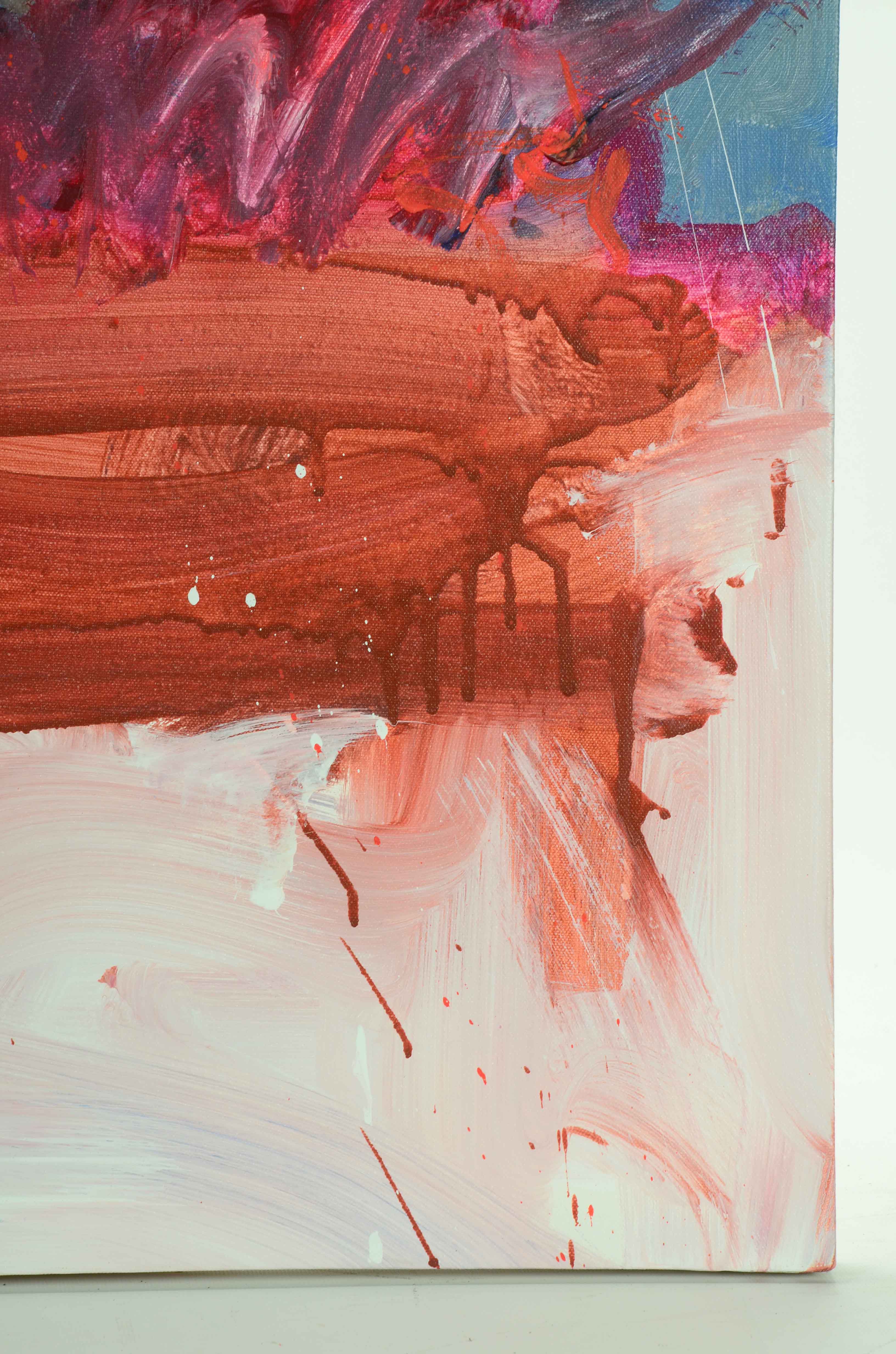 Robbie Kemper Abstract Acrylic Painting "Magenta Squiggle"