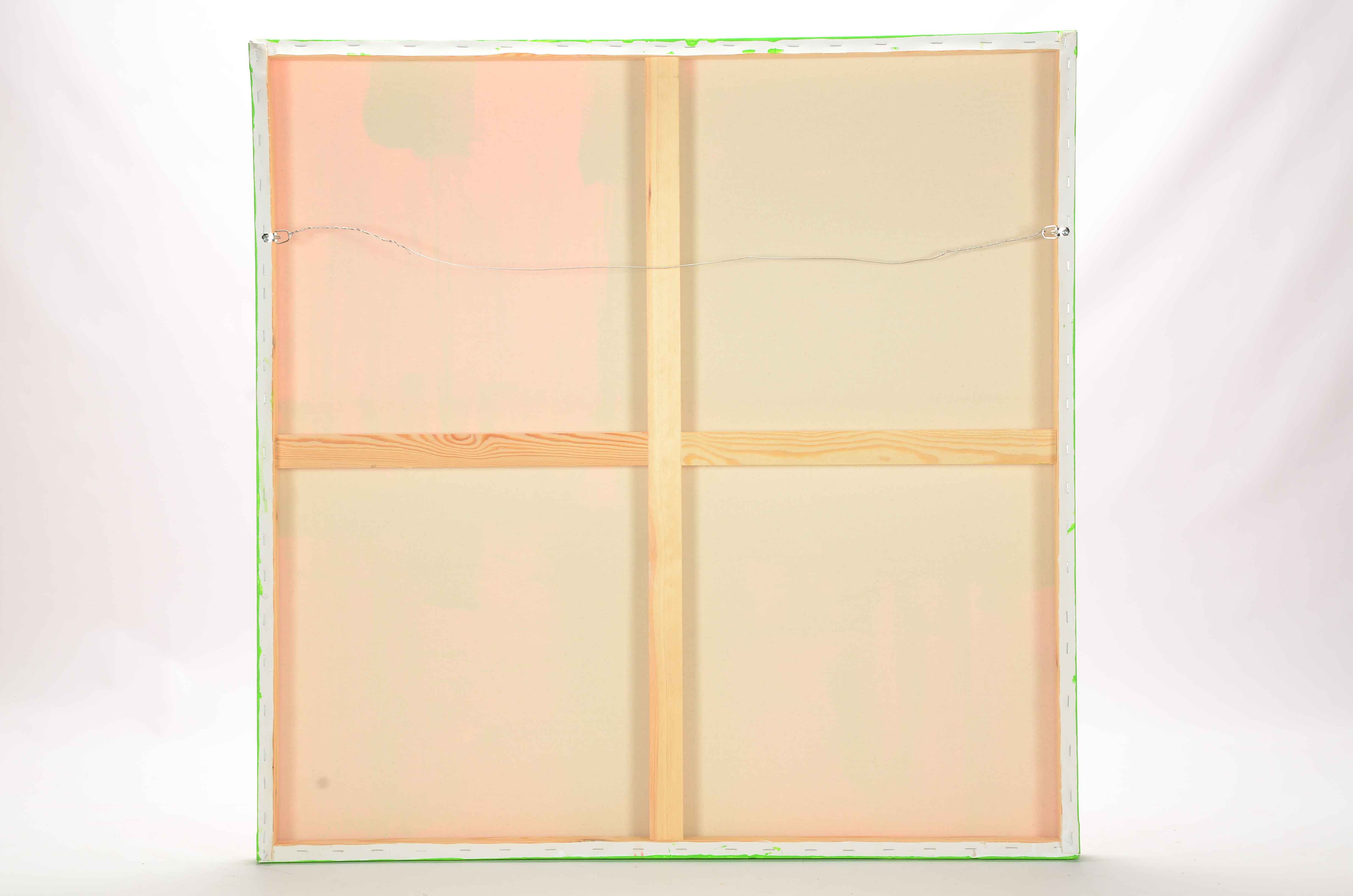 J. Popolin Acrylic on Canvas "Brick, Orange, Green Accents"