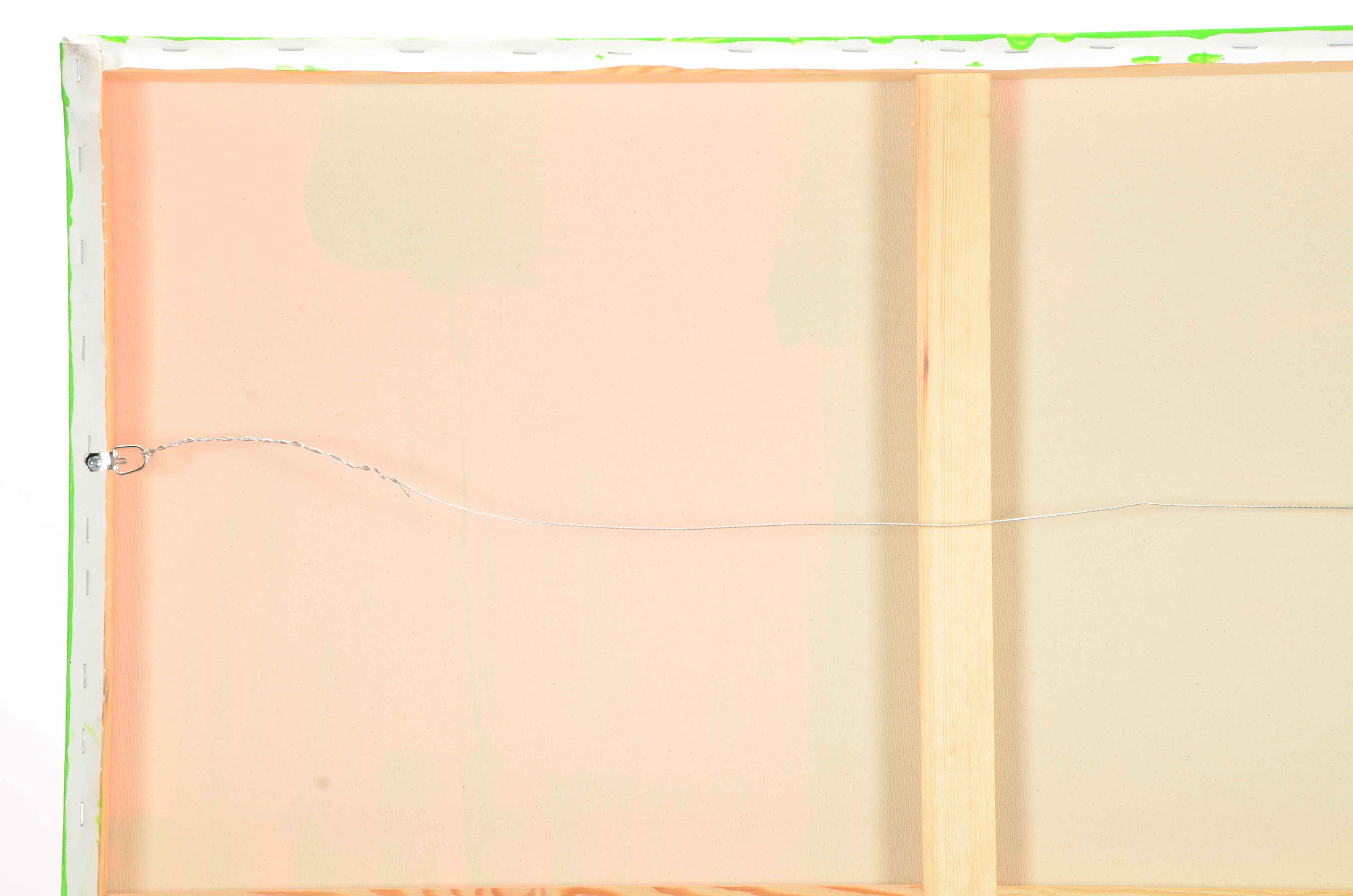 J. Popolin Acrylic on Canvas "Brick, Orange, Green Accents"