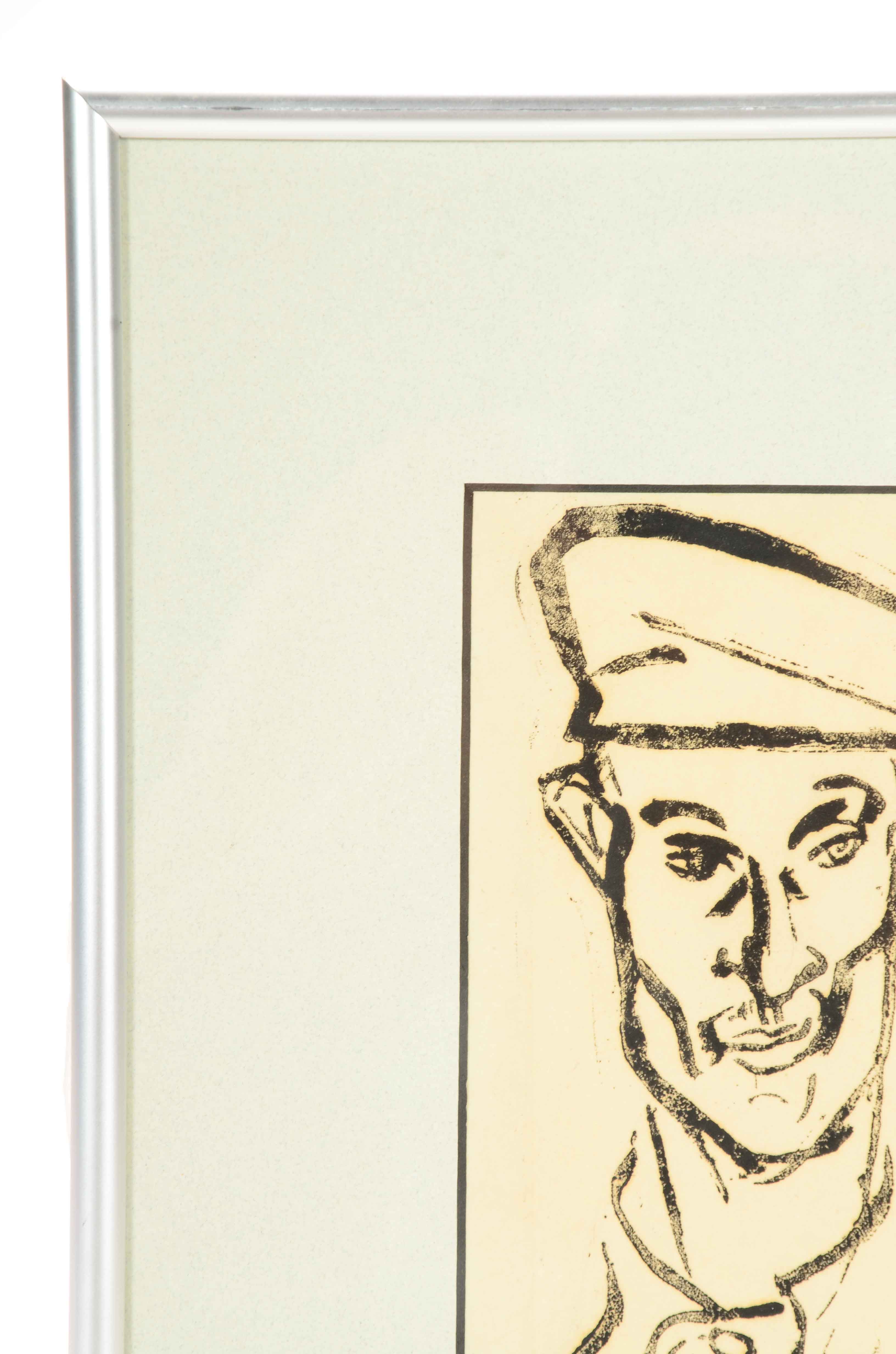 Nano Reid Relief Print after a Portrait