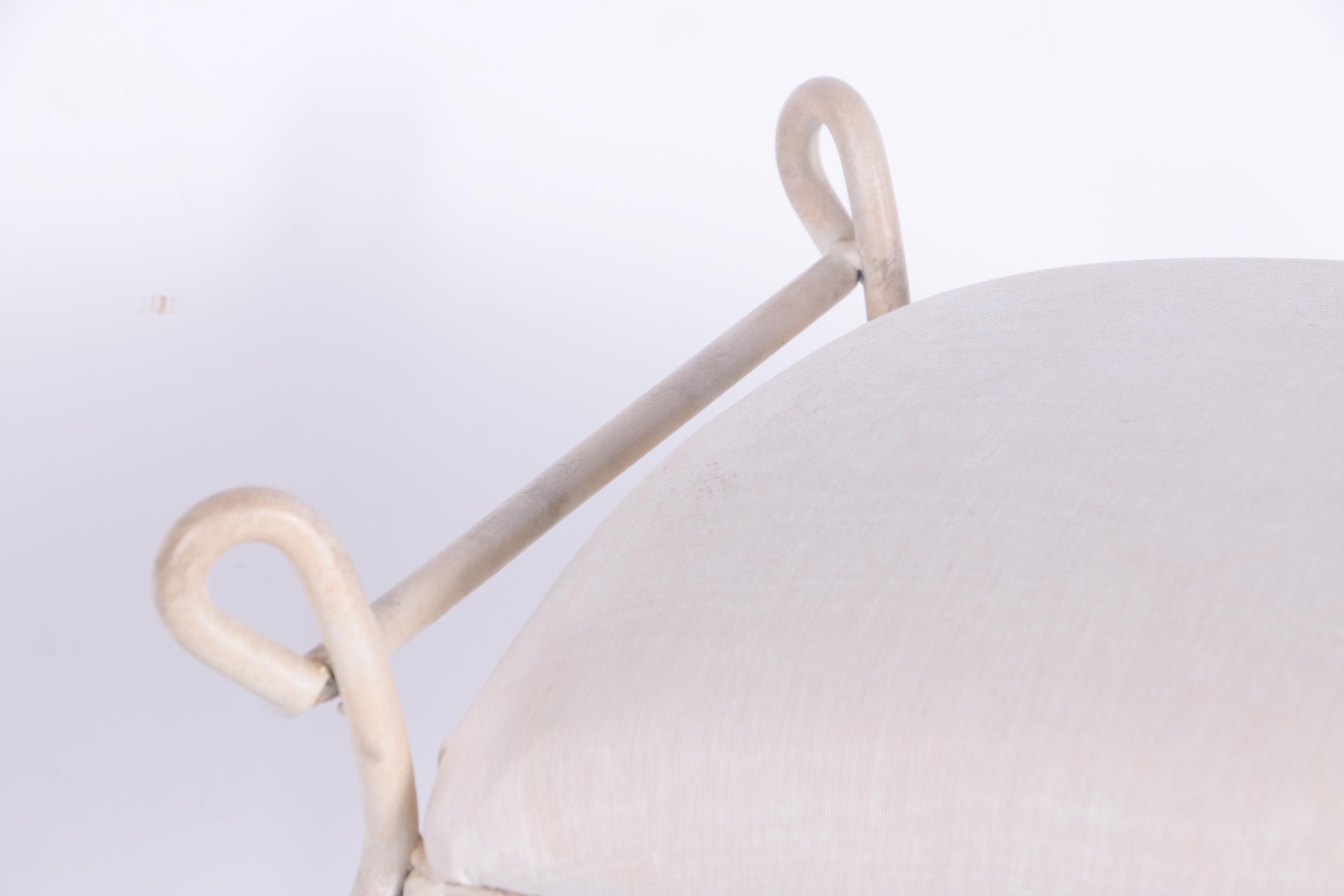 Painted Wrought Iron Vanity Bench