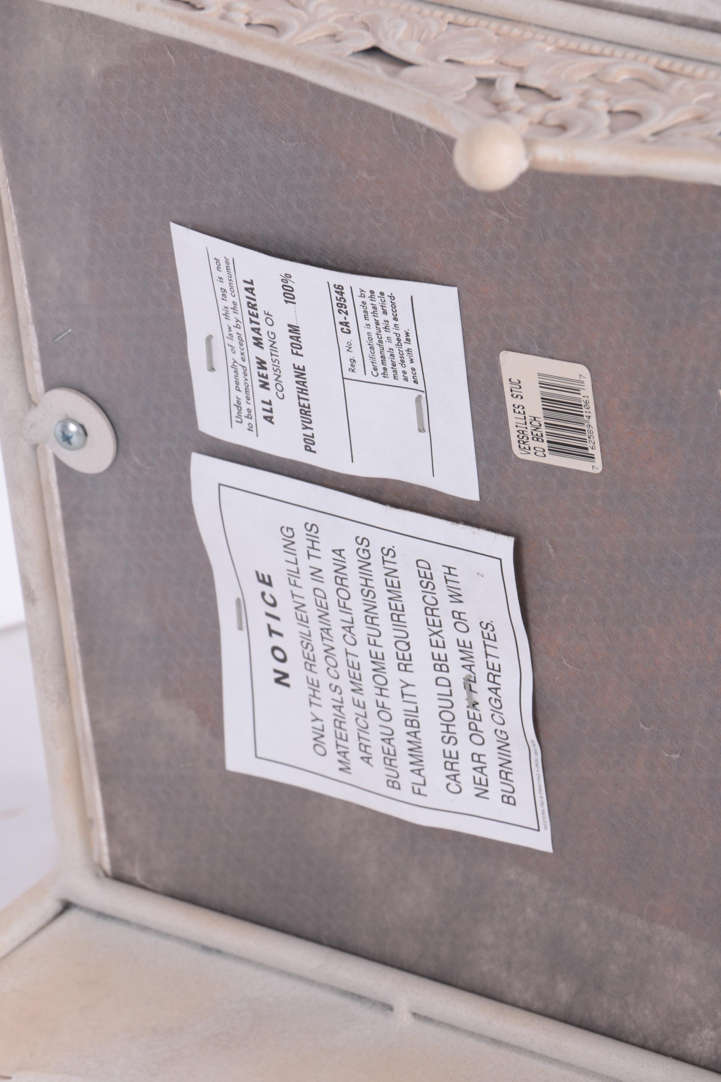 Painted Wrought Iron Vanity Bench