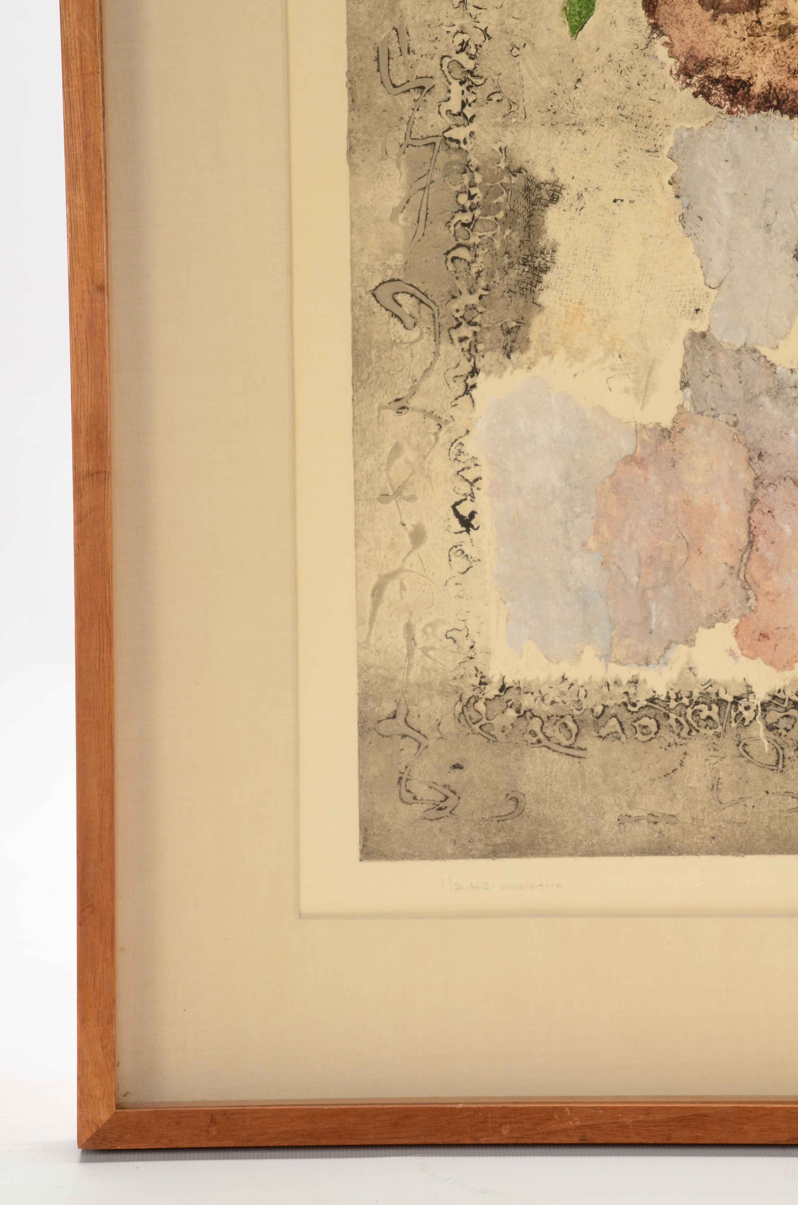 Francisco Larez Limited Edition Aquatint Etching "H-I Variation"