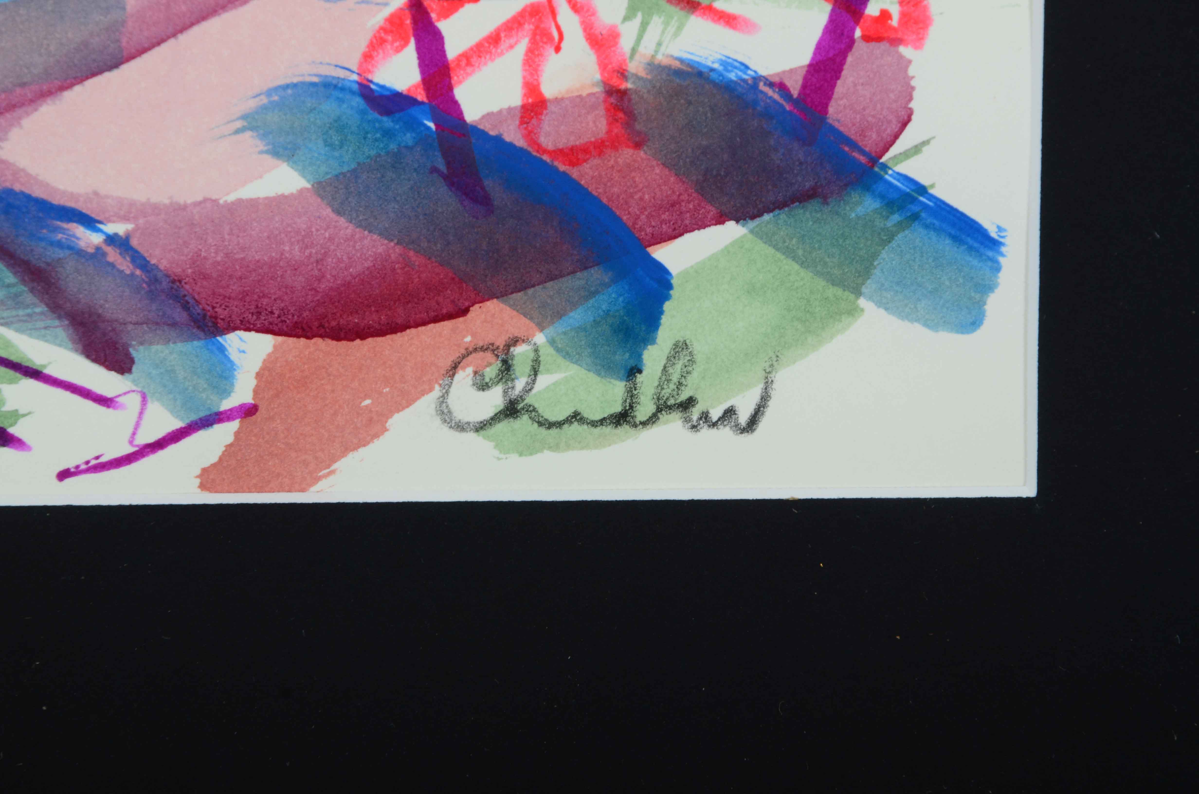 Paul Chidlaw Signed Abstract Watercolor