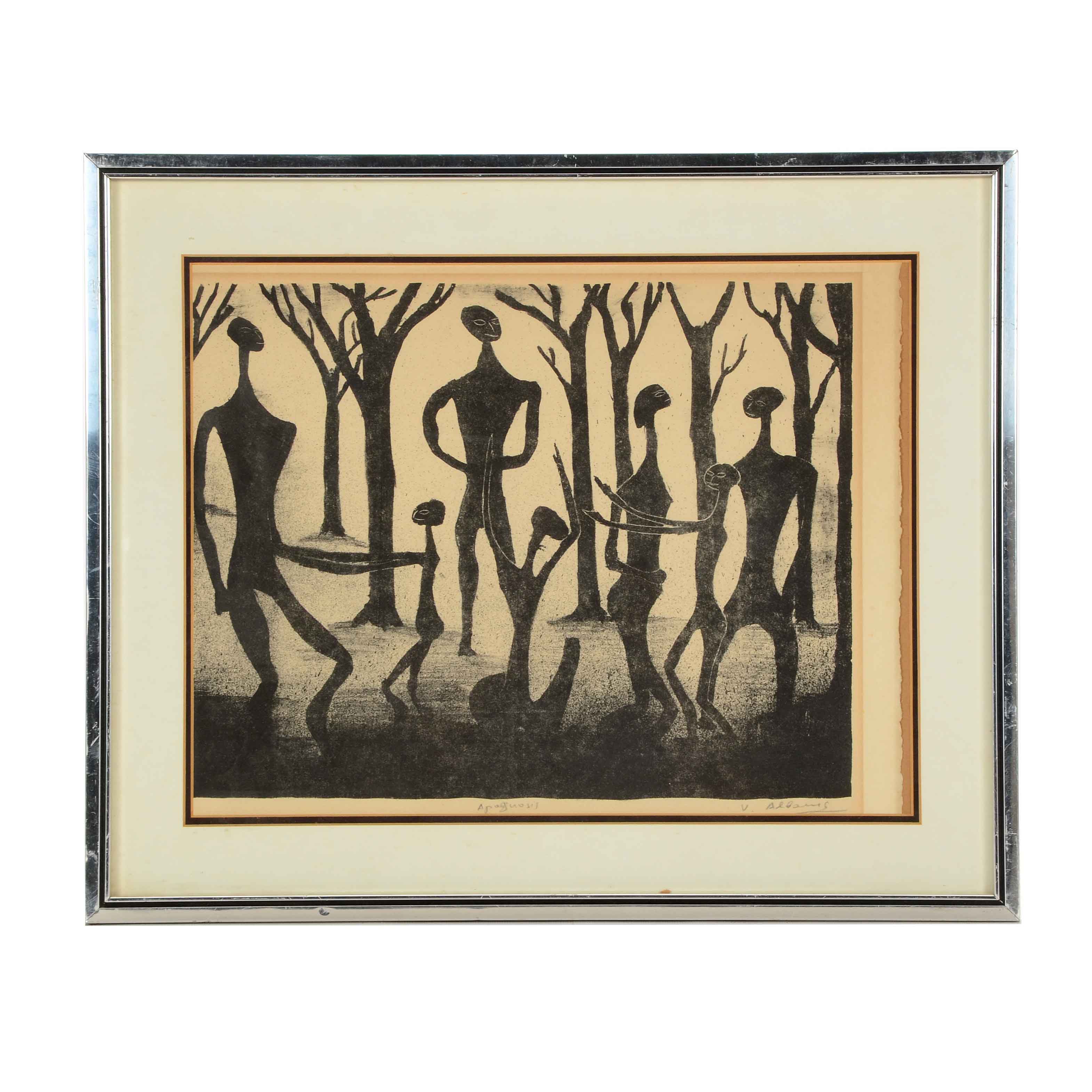 V. Addams Original Signed Lithograph