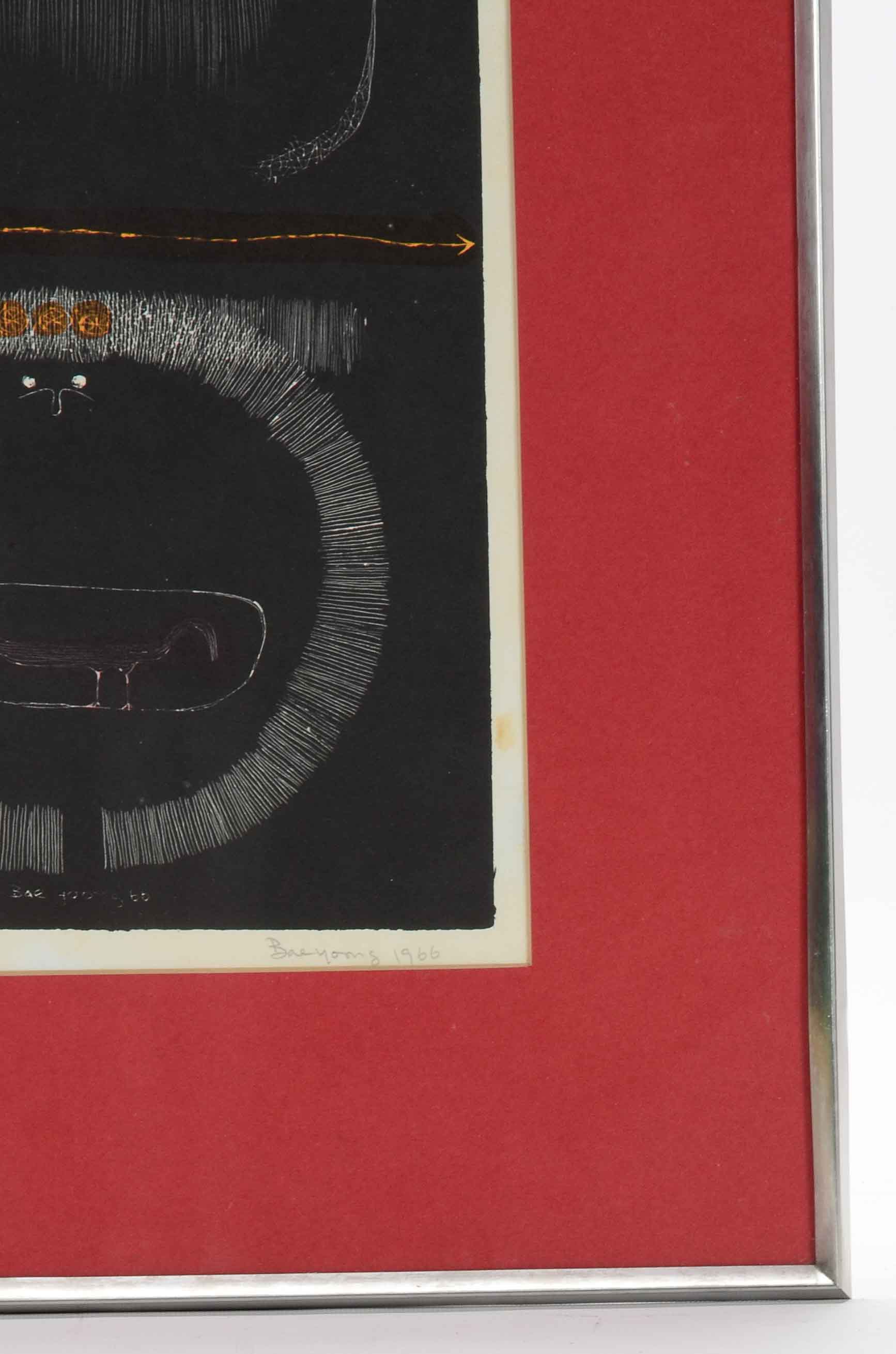 Yoong Bae Signed Lithographic Print "Hunting"