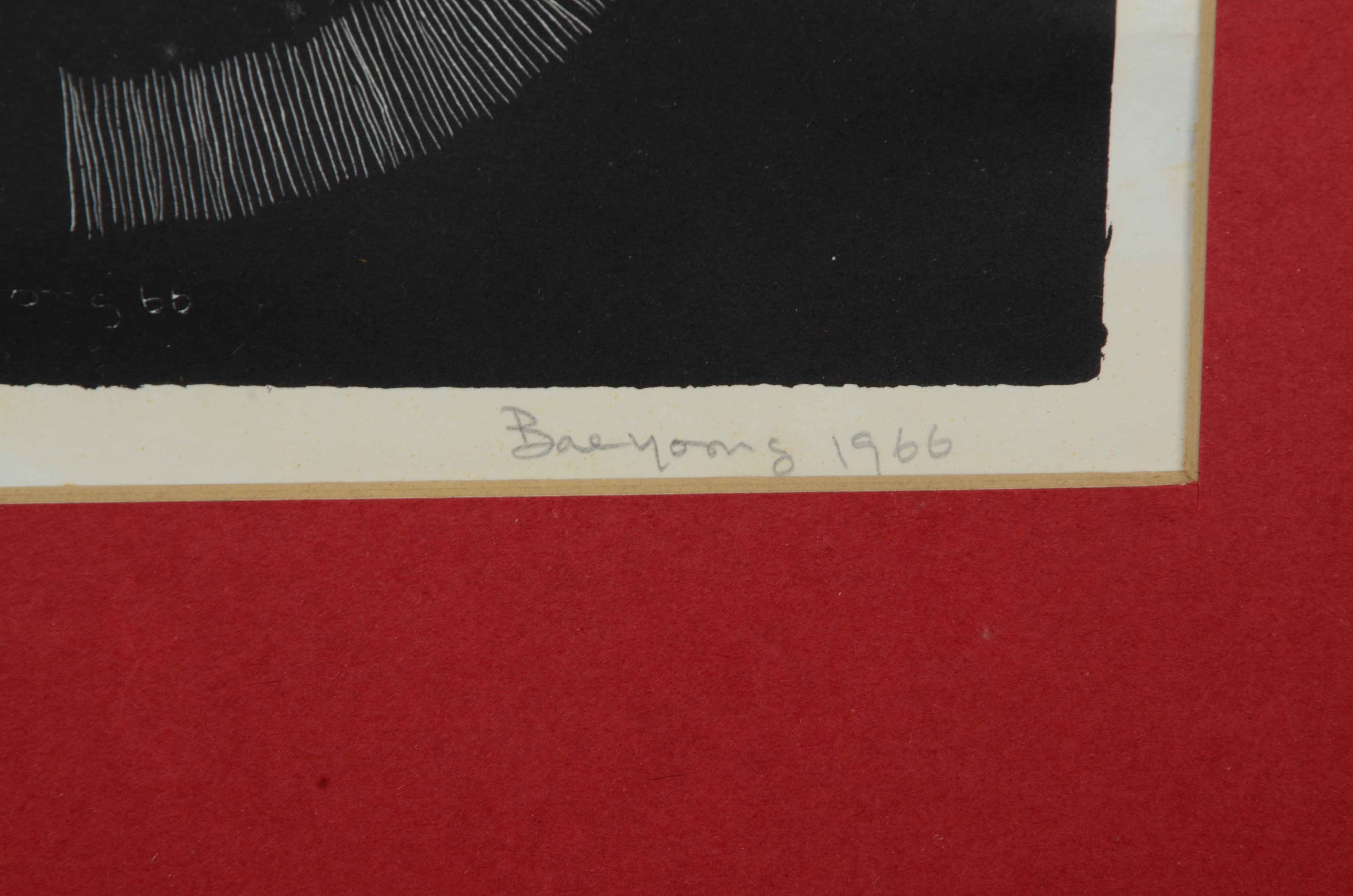 Yoong Bae Signed Lithographic Print "Hunting"