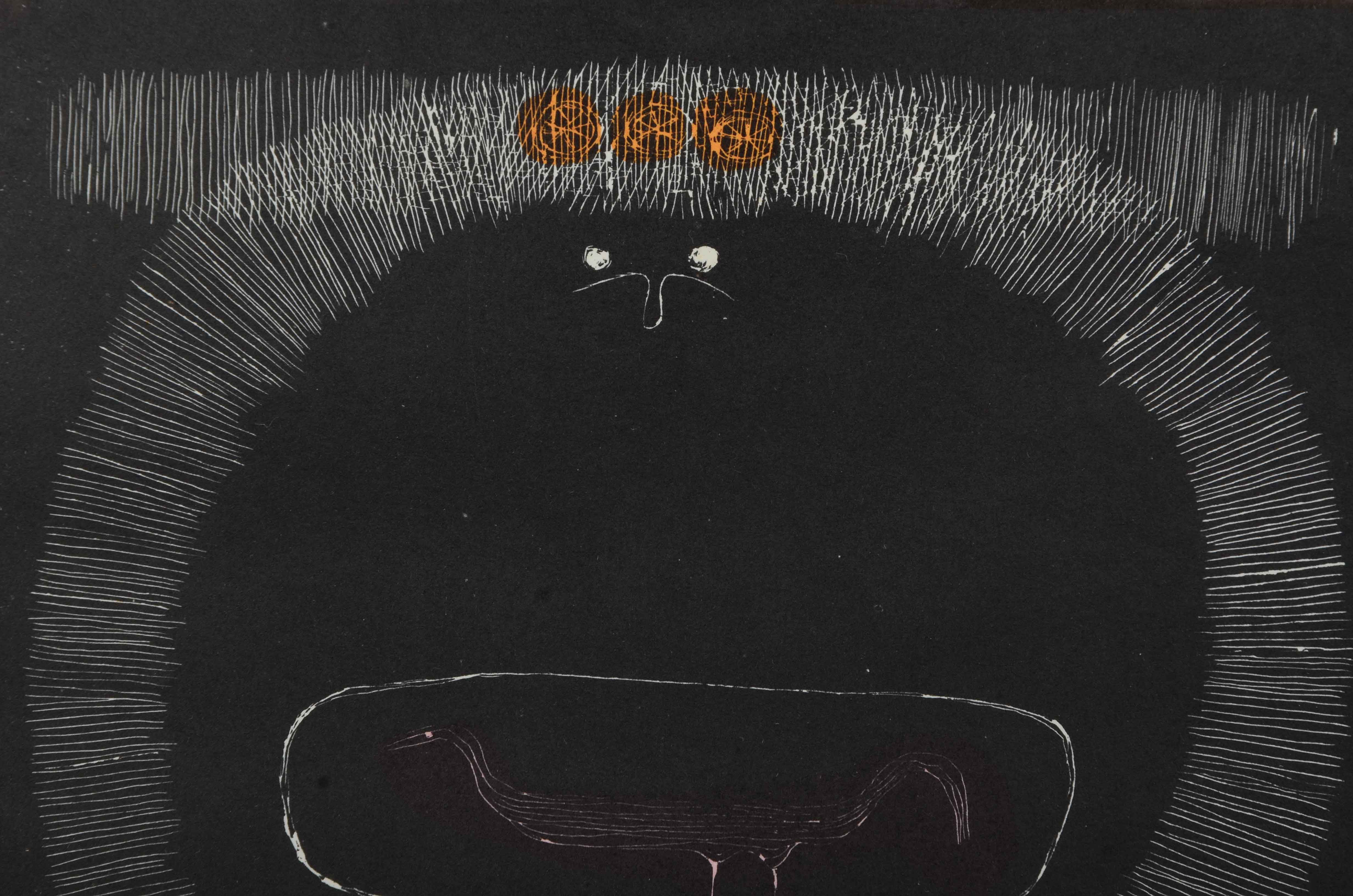 Yoong Bae Signed Lithographic Print "Hunting"