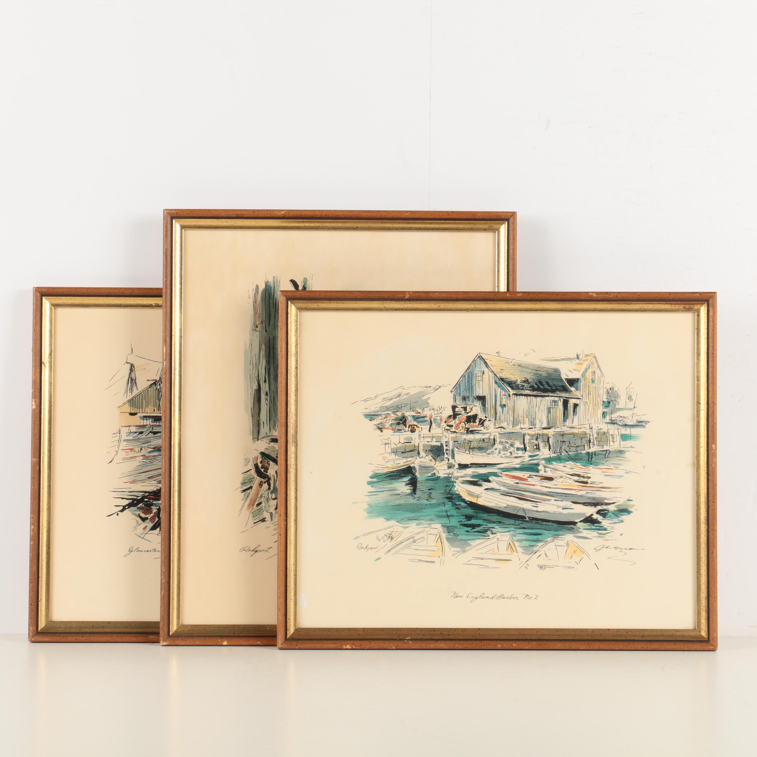 John Haymson Hand Tinted Lithographs of Marine Scenes