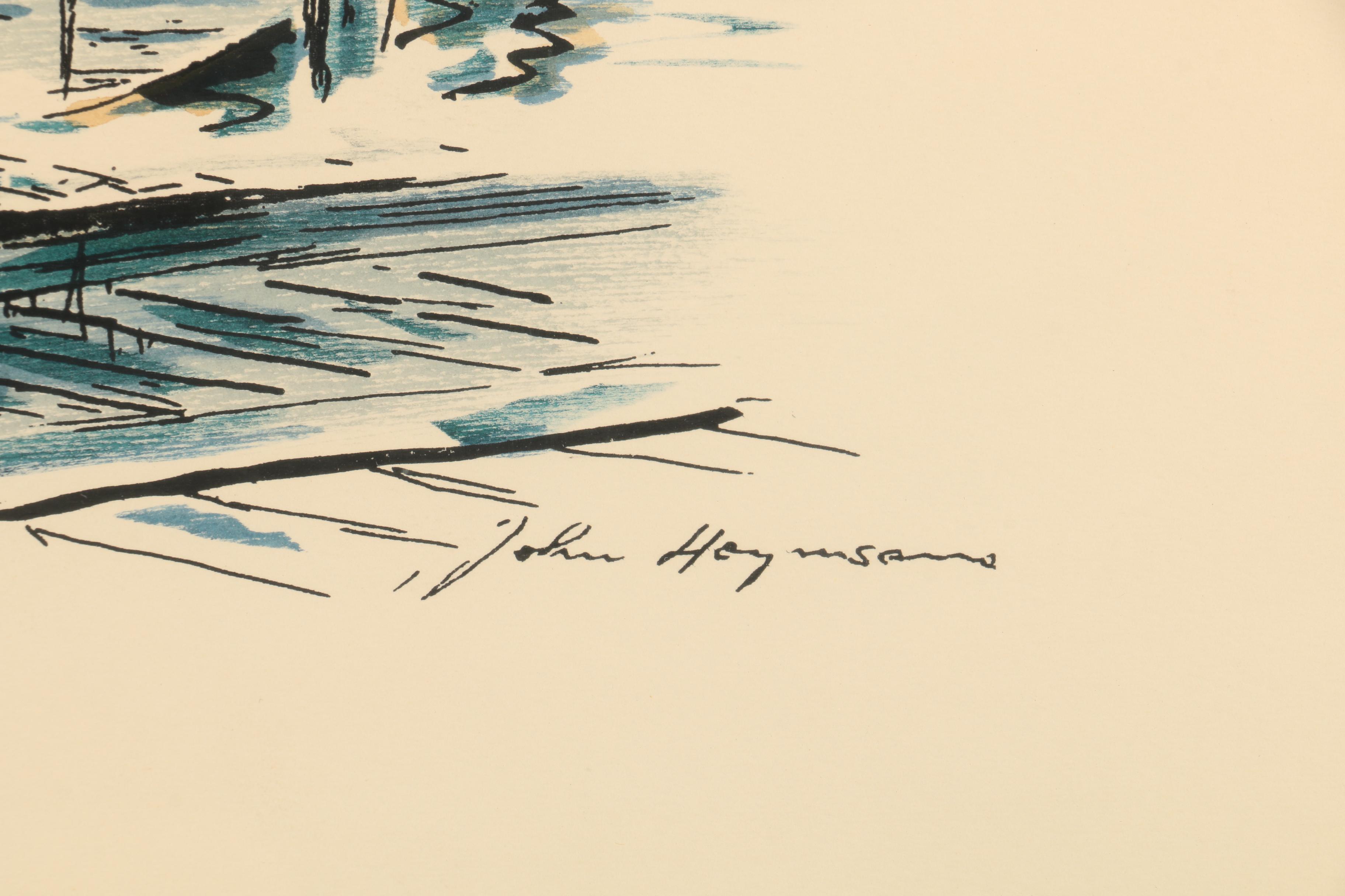 John Haymson Hand Tinted Lithographs of Marine Scenes