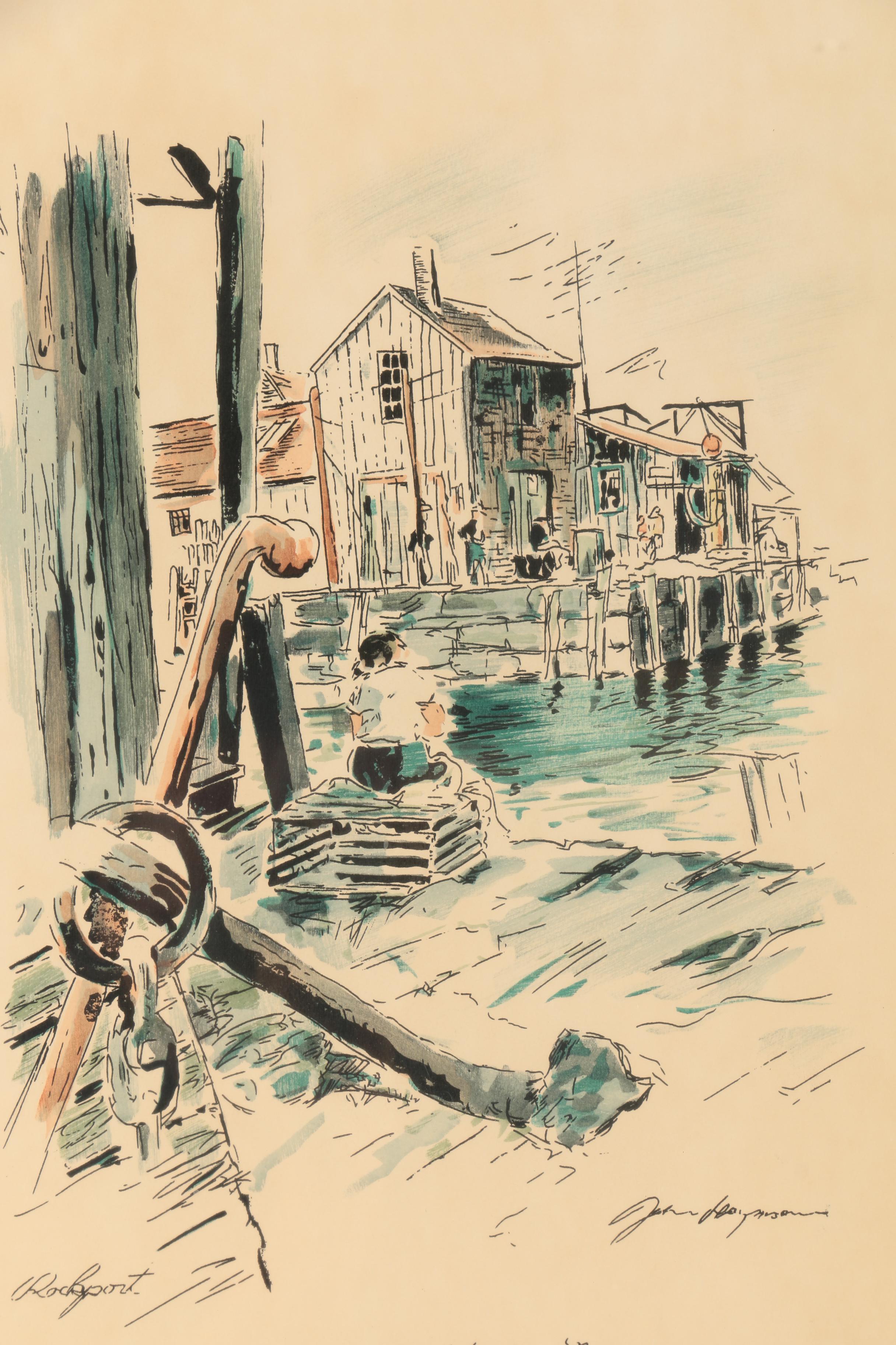 John Haymson Hand Tinted Lithographs of Marine Scenes