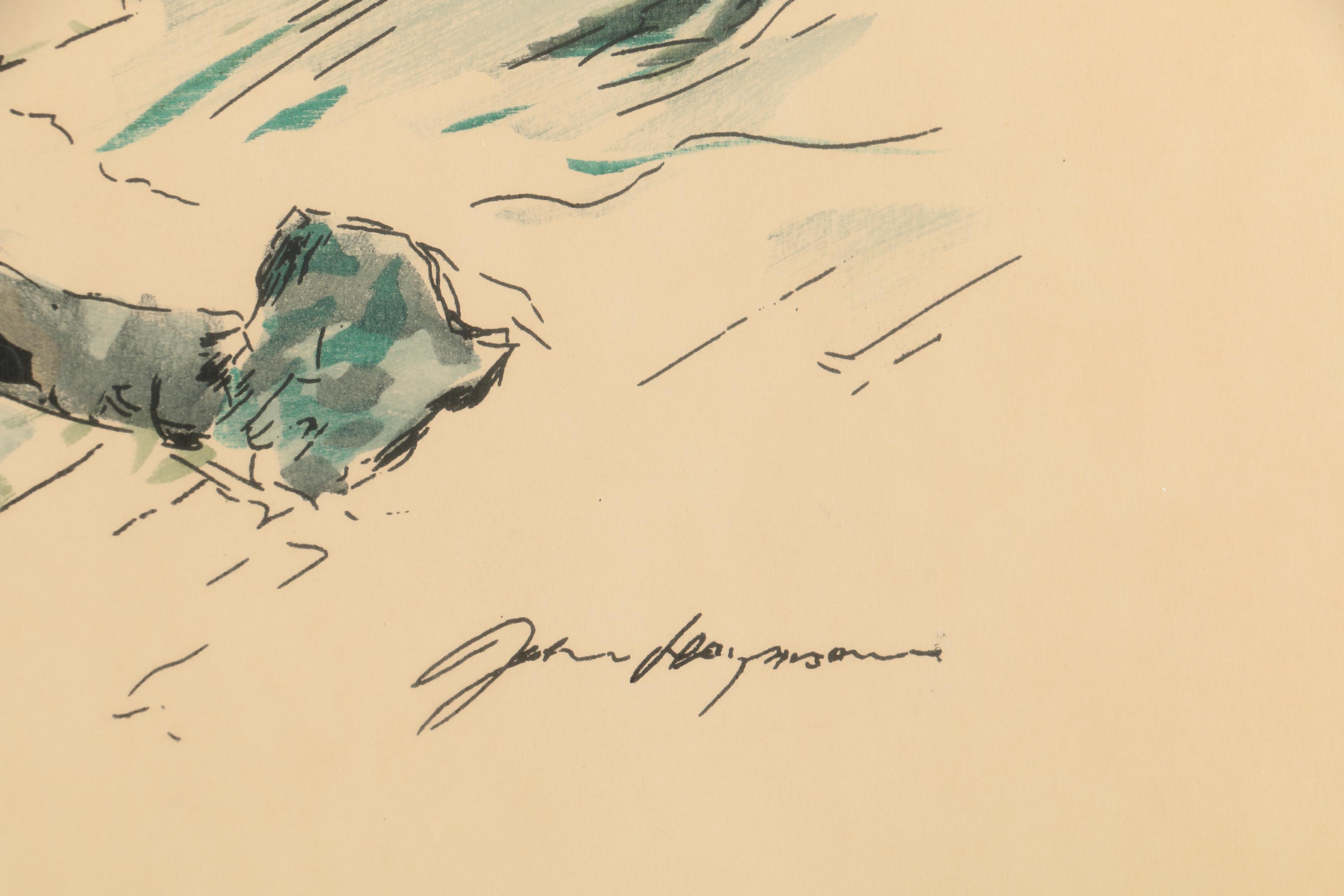 John Haymson Hand Tinted Lithographs of Marine Scenes