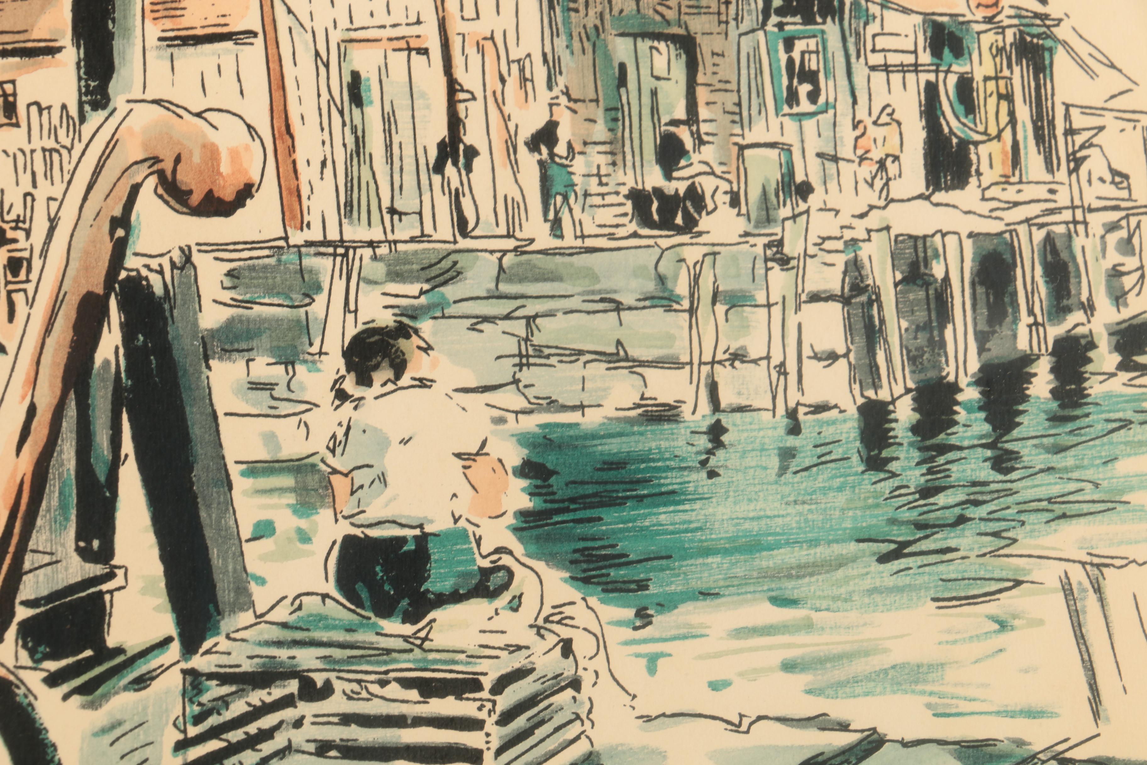 John Haymson Hand Tinted Lithographs of Marine Scenes