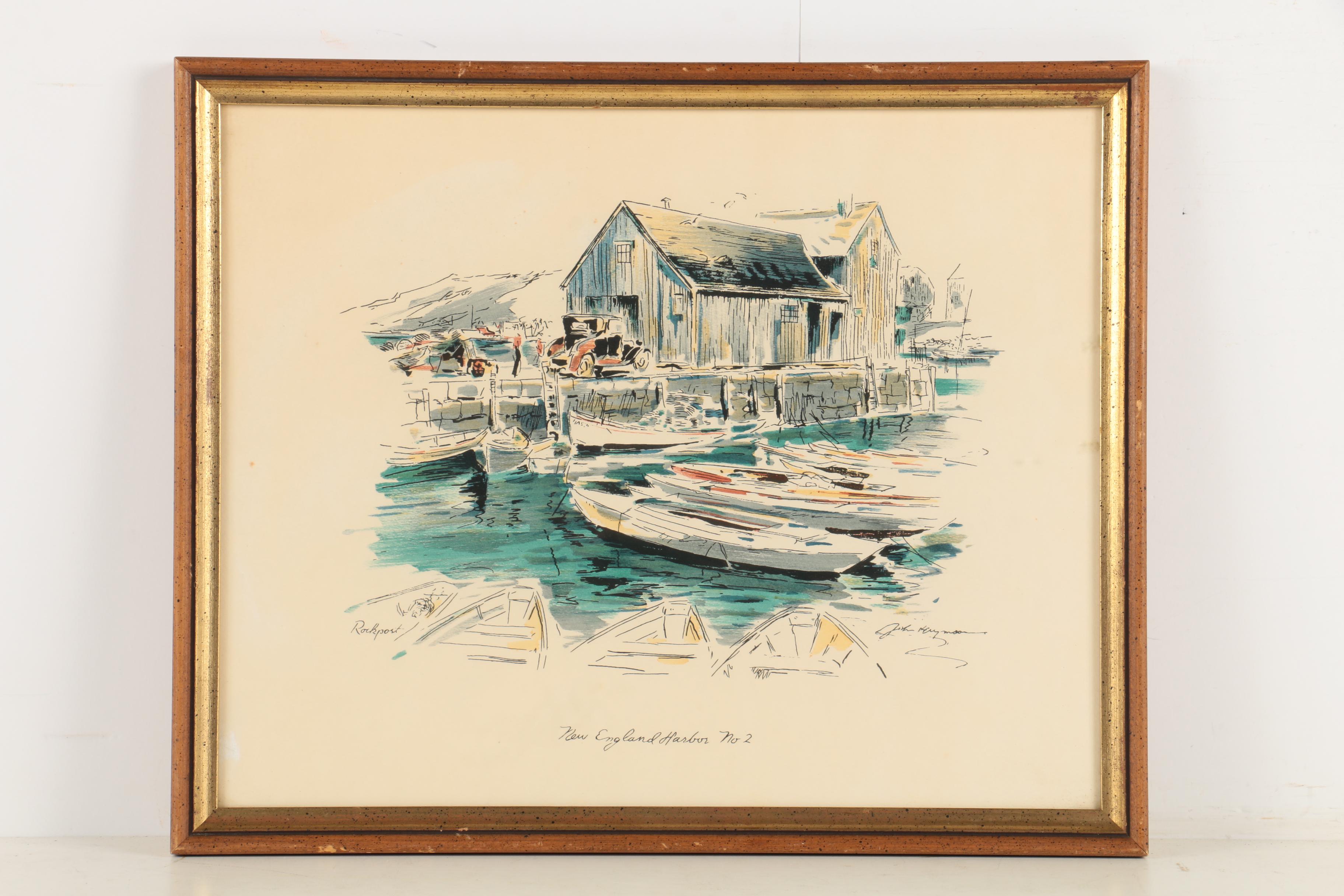 John Haymson Hand Tinted Lithographs of Marine Scenes