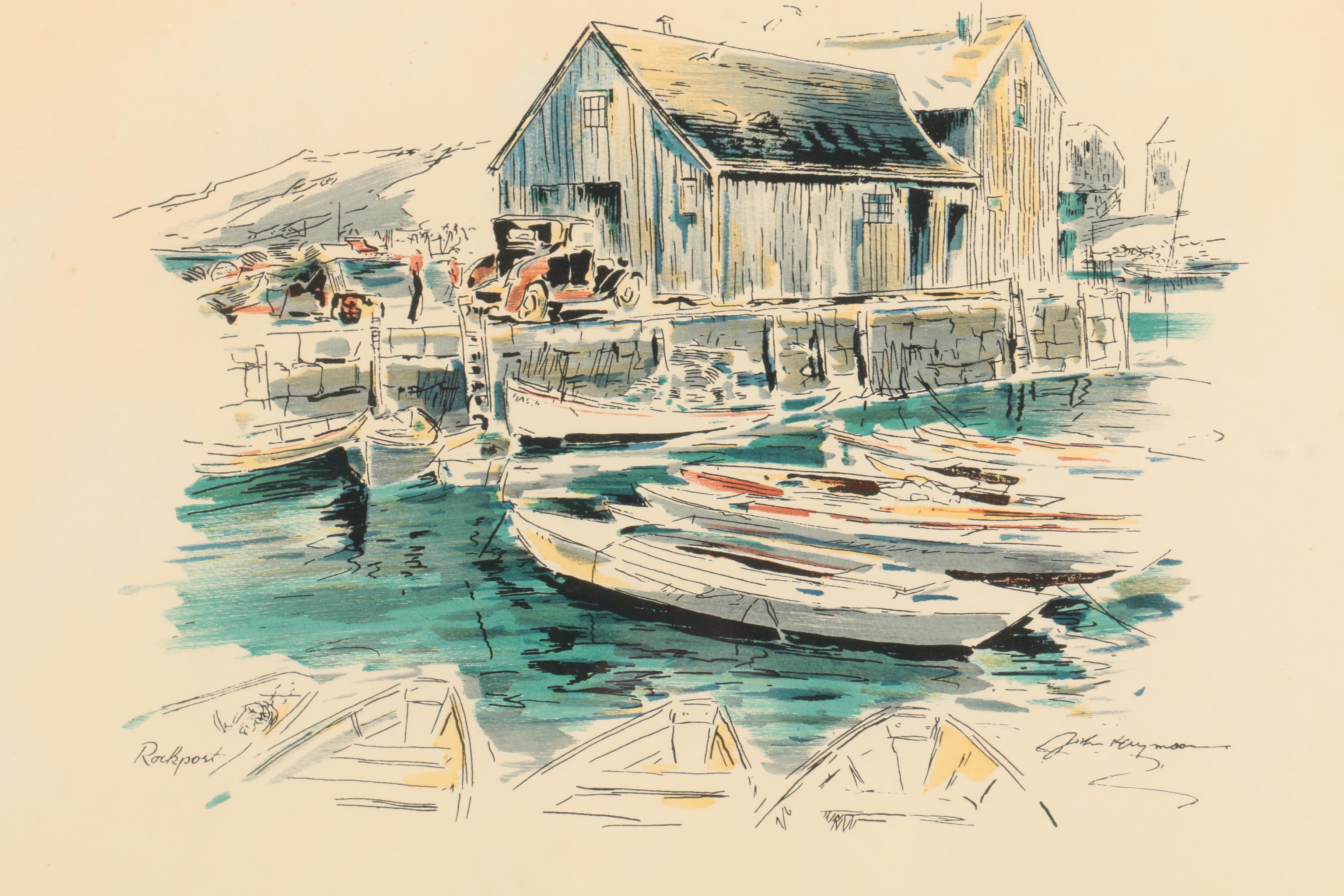 John Haymson Hand Tinted Lithographs of Marine Scenes