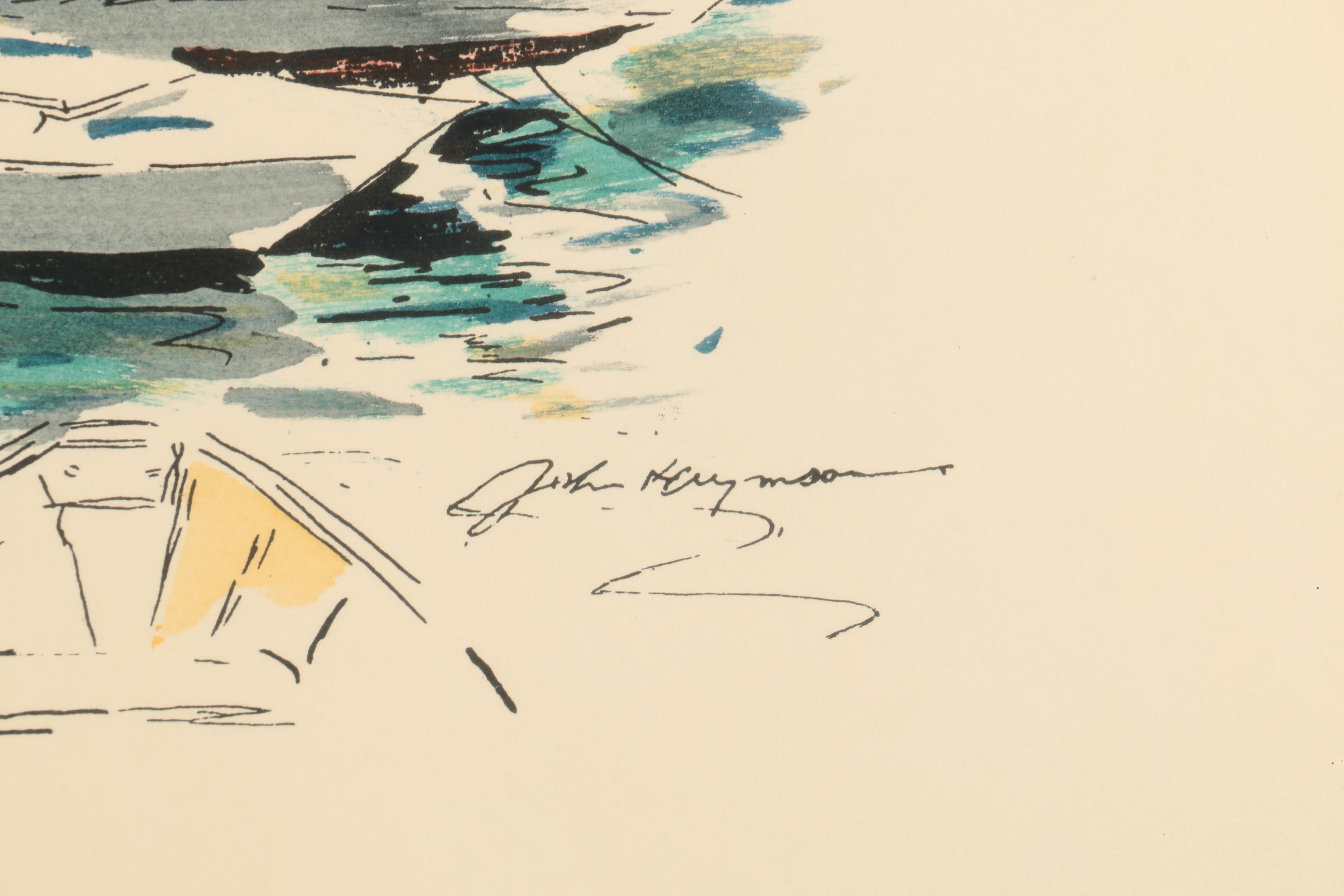 John Haymson Hand Tinted Lithographs of Marine Scenes