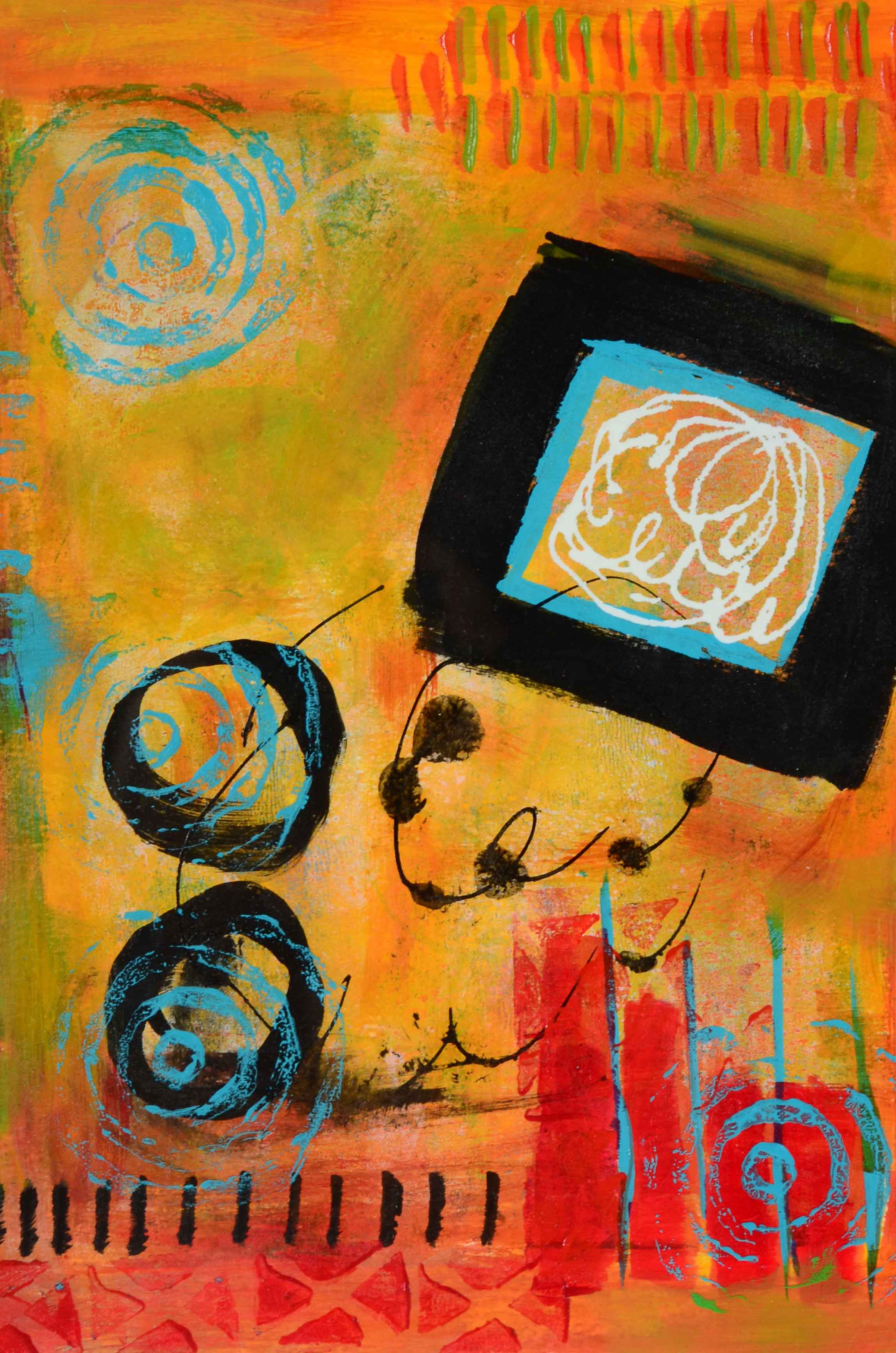 Sanna Original Acrylic Painting on Paper