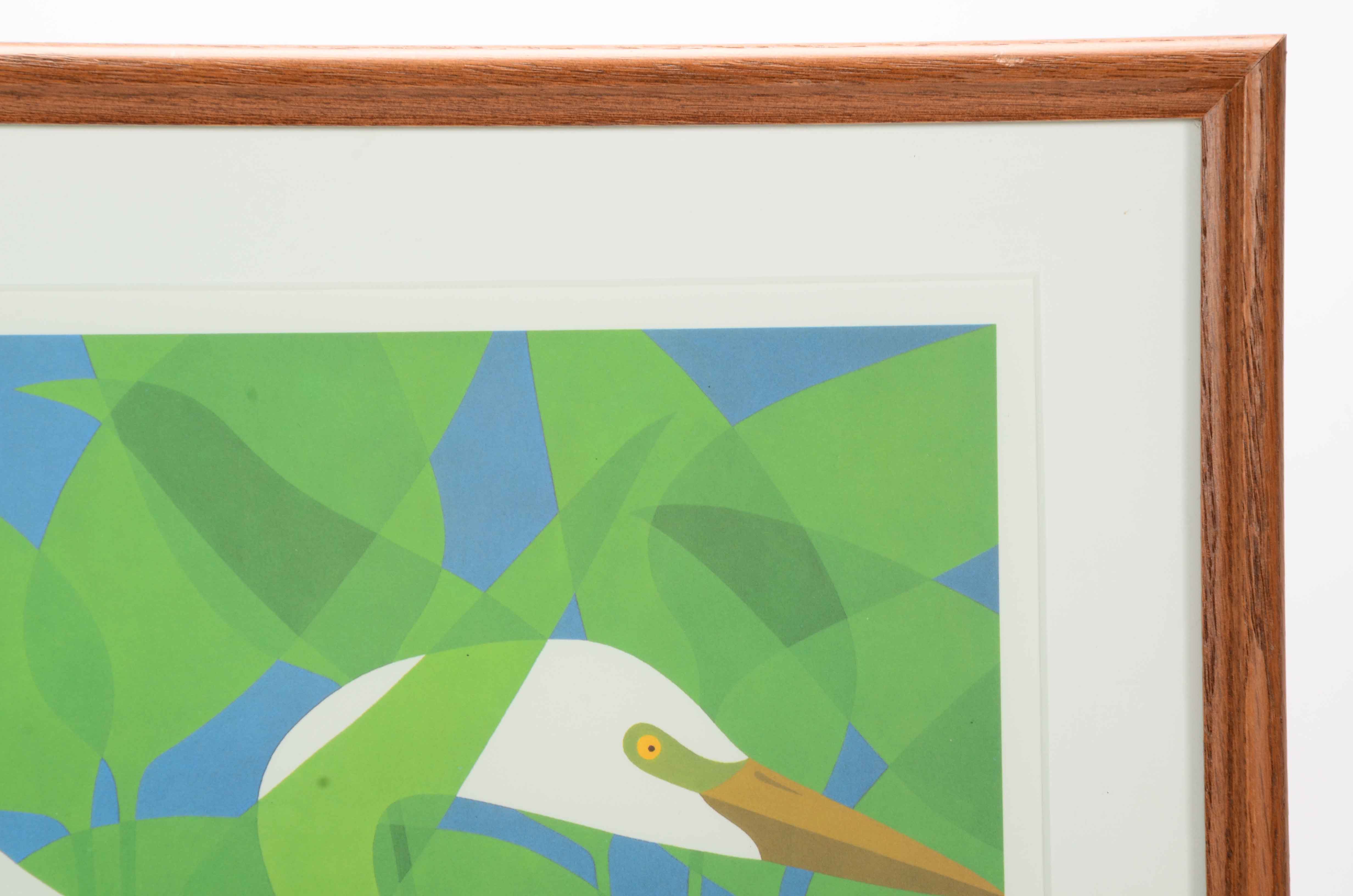 Ikki Matsumoto Signed Limited Edition Offset Lithograph Print of a Crane